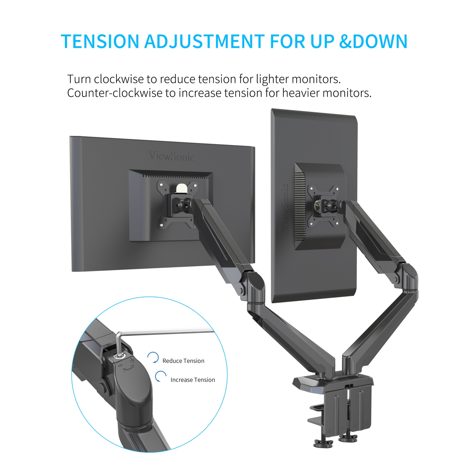 SHOPPINGALL Fully Adjustable Dual Gas Spring Dual Monitors Mount Stand for 15"-32" Monitors - SA-GM224U