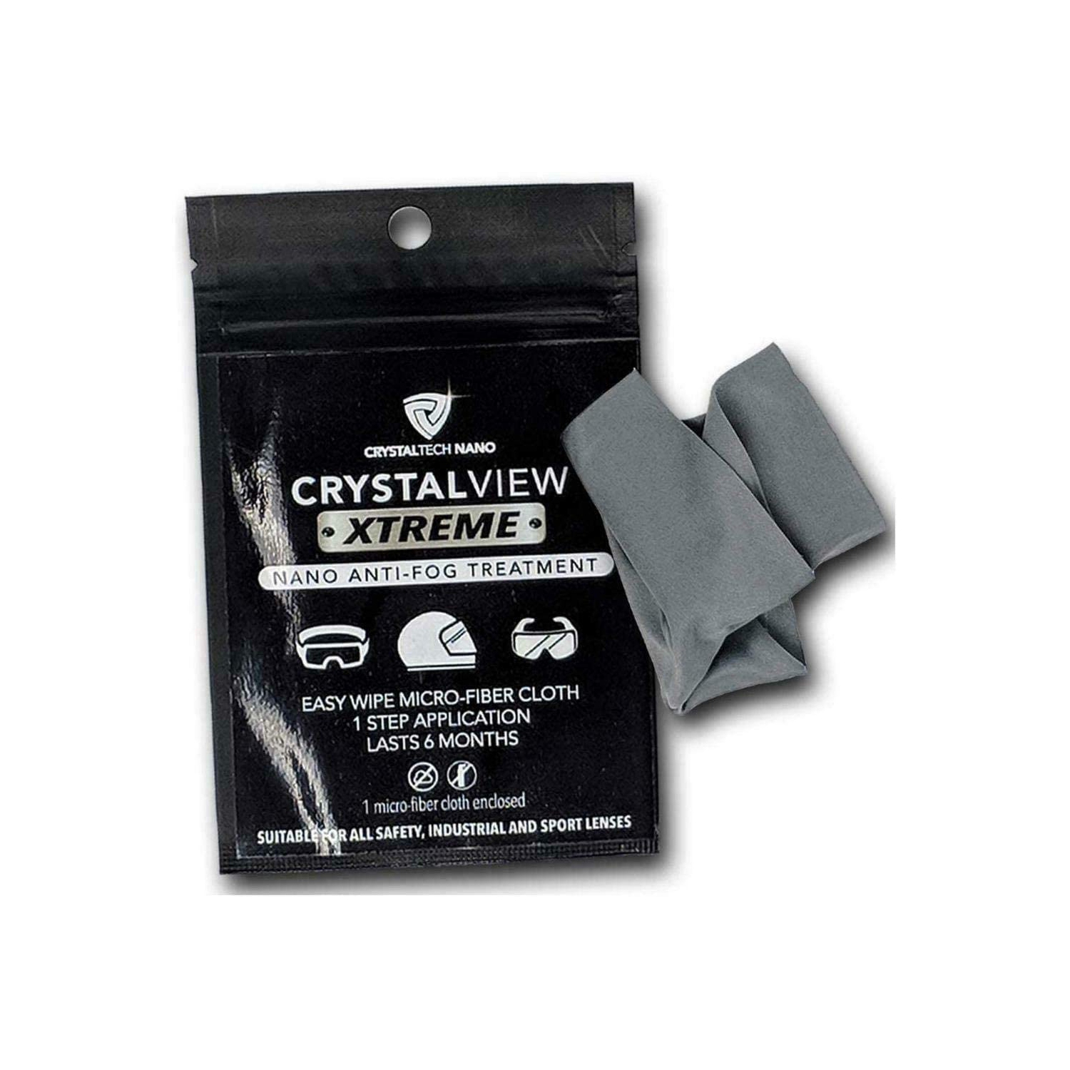 Crystaltech Crystalview Xtreme Nano Chiffon Anti-buée Gris/Noir 2PK