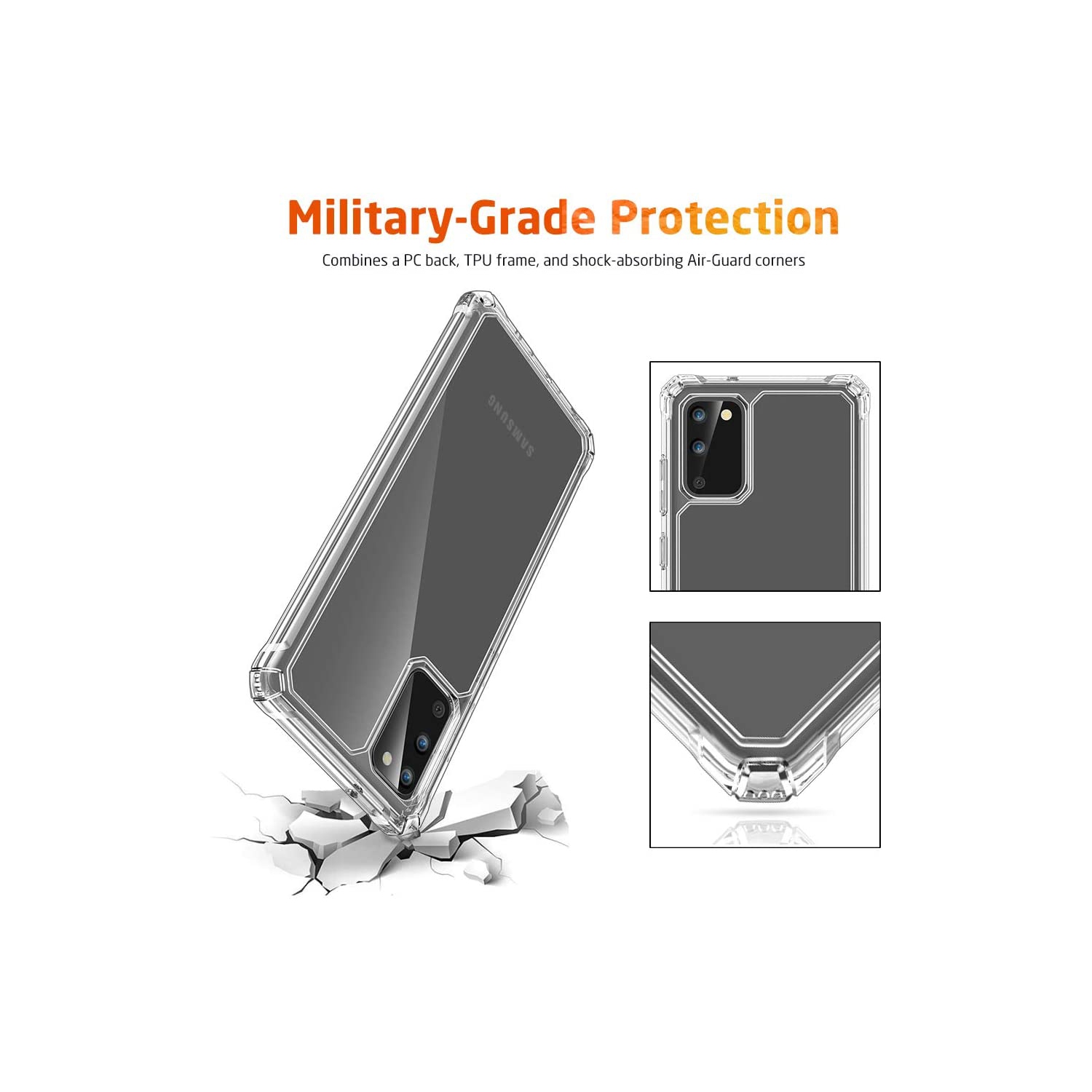 Samsung Galaxy S20 Plus / S20 Plus 5G Clear Case [Shock-Absorbing] [Scratch-Resistant] [Military Grade Protection]