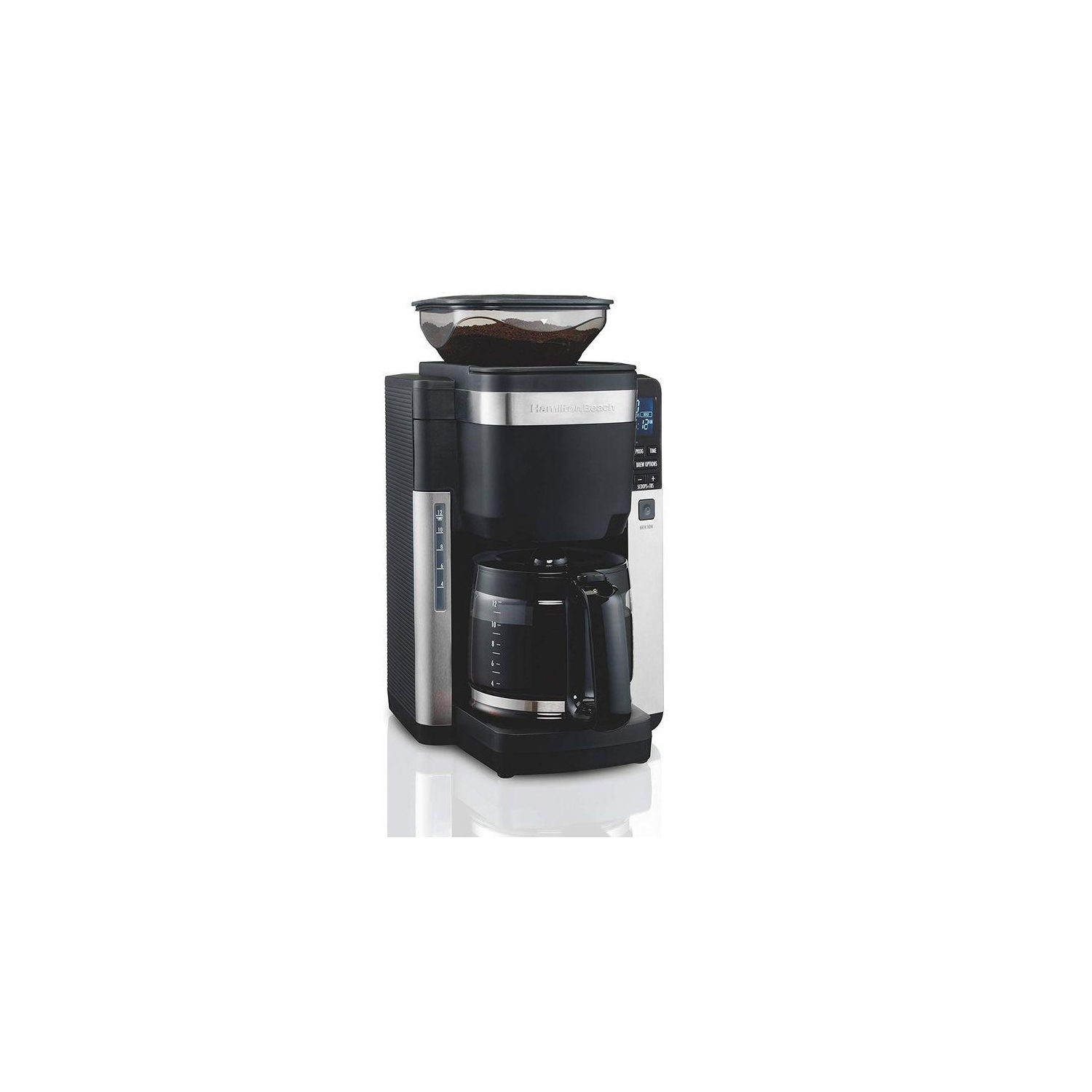 Hamilton-Beach 45400 Coffee Maker, Automatic Grounds Dispensing for Pre-Ground Coffee, Black