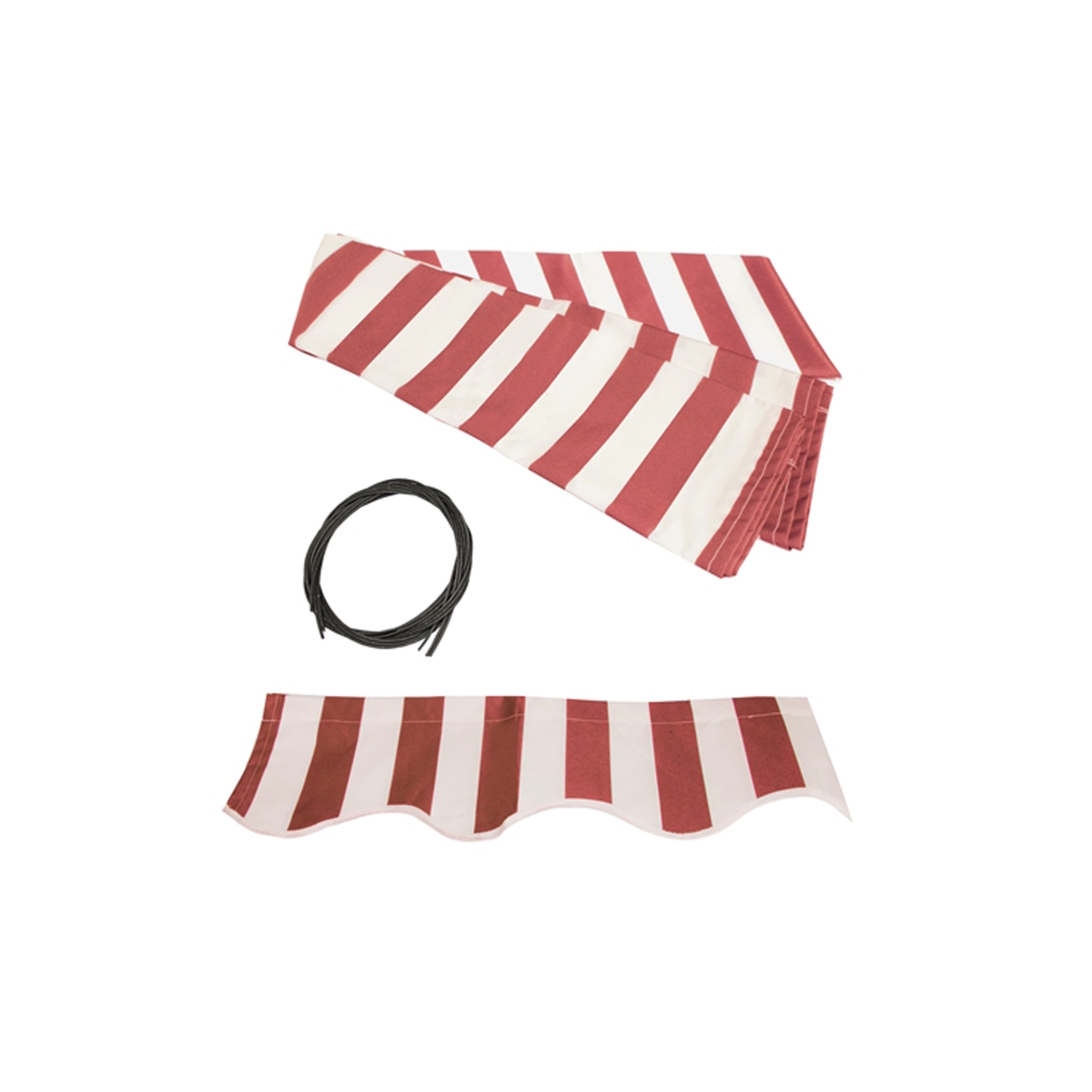 ALEKO ABM20X10REDWH05 Black Frame Motorized Retractable Home Patio Canopy Awning 20'x10' Red/White