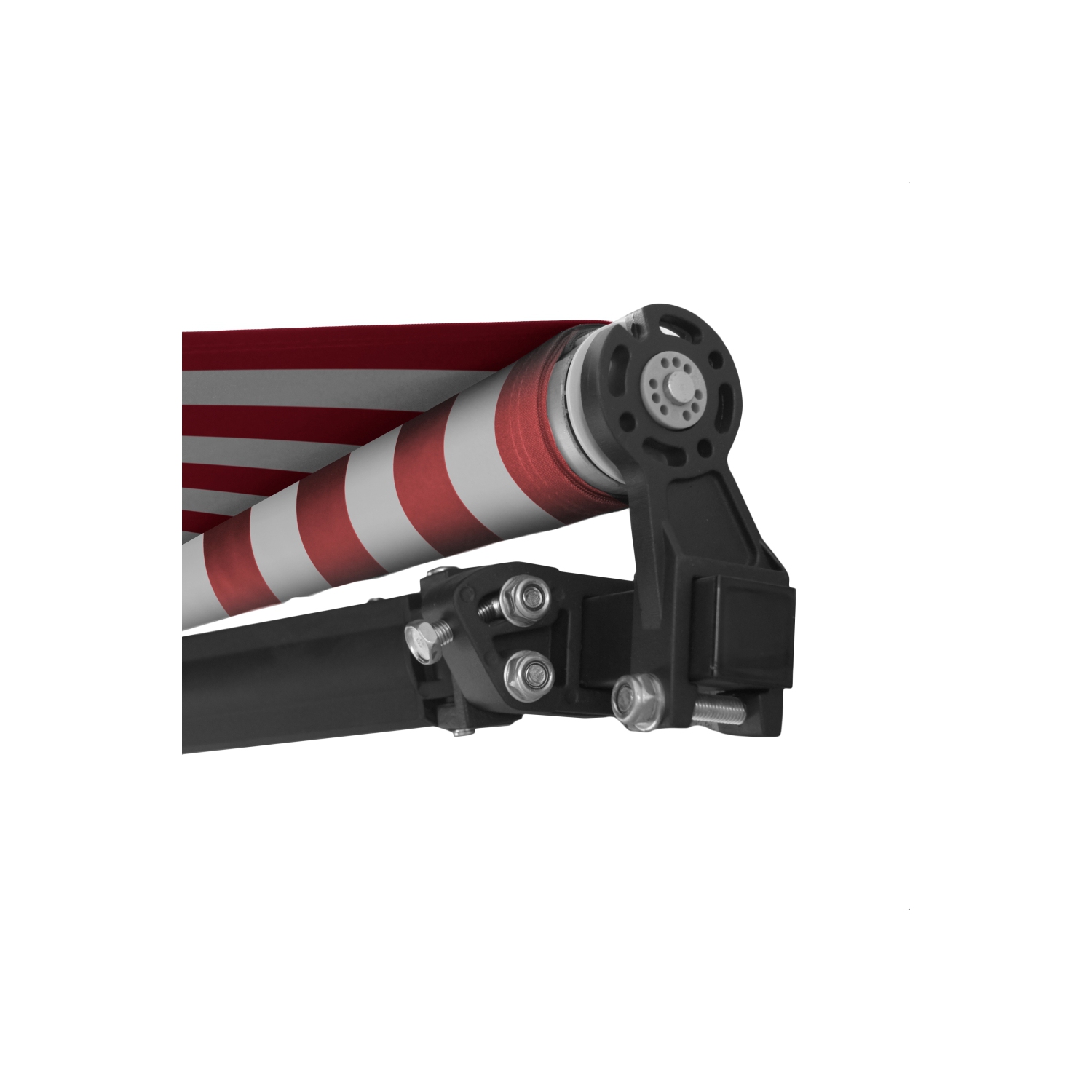 ALEKO ABM20X10REDWH05 Black Frame Motorized Retractable Home Patio Canopy Awning 20'x10' Red/White