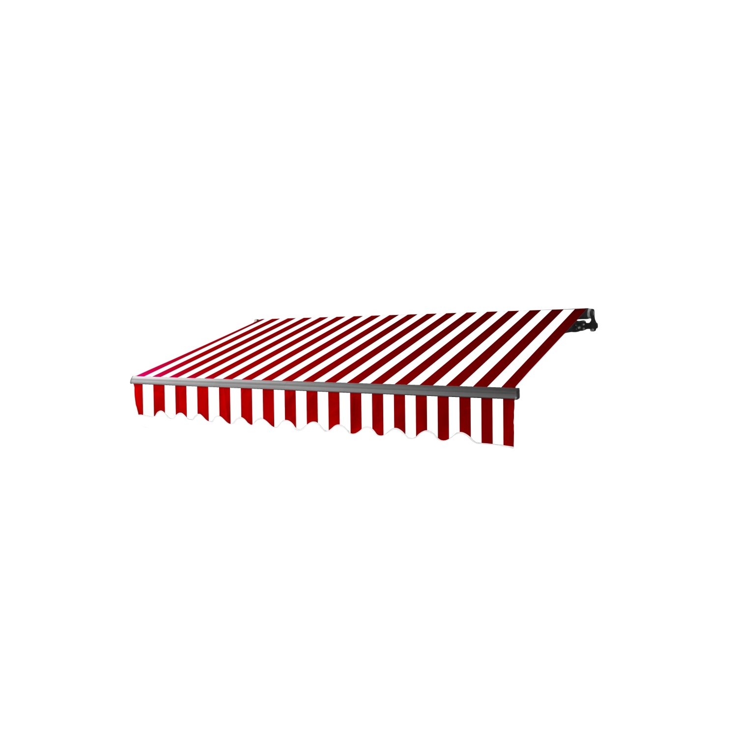 ALEKO ABM20X10REDWH05 Black Frame Motorized Retractable Home Patio Canopy Awning 20'x10' Red/White