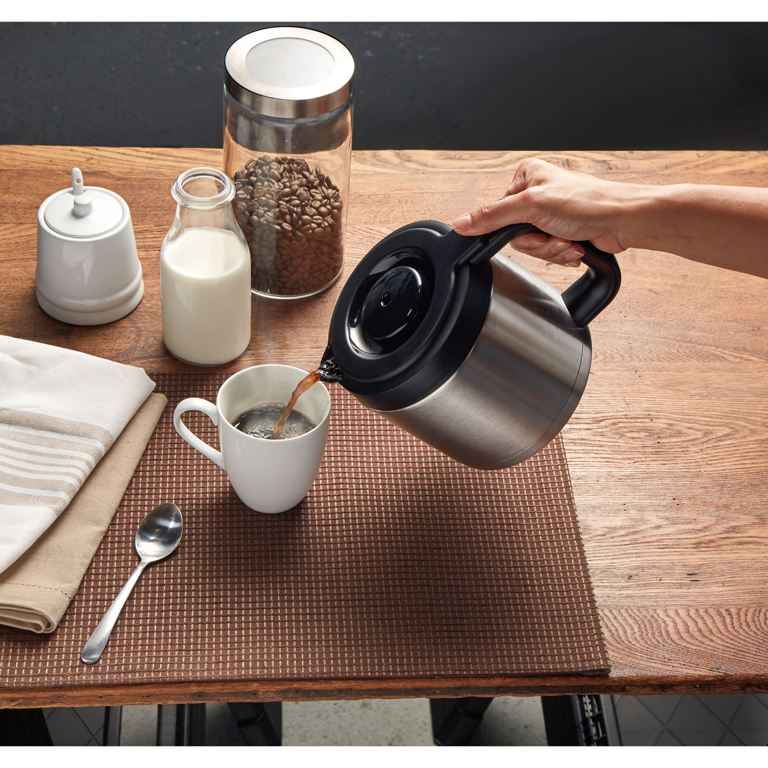 Hamilton Beach Programmable Drip Coffee Maker - 12-Cup - Black/Stainless Steel