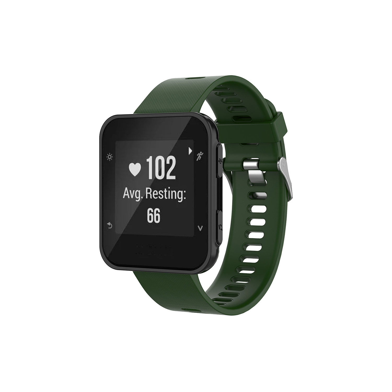 Bracelet en caoutchouc de silicone de StrapsCo pour montres Forerunner 30 et 35 de Garmin - Vert