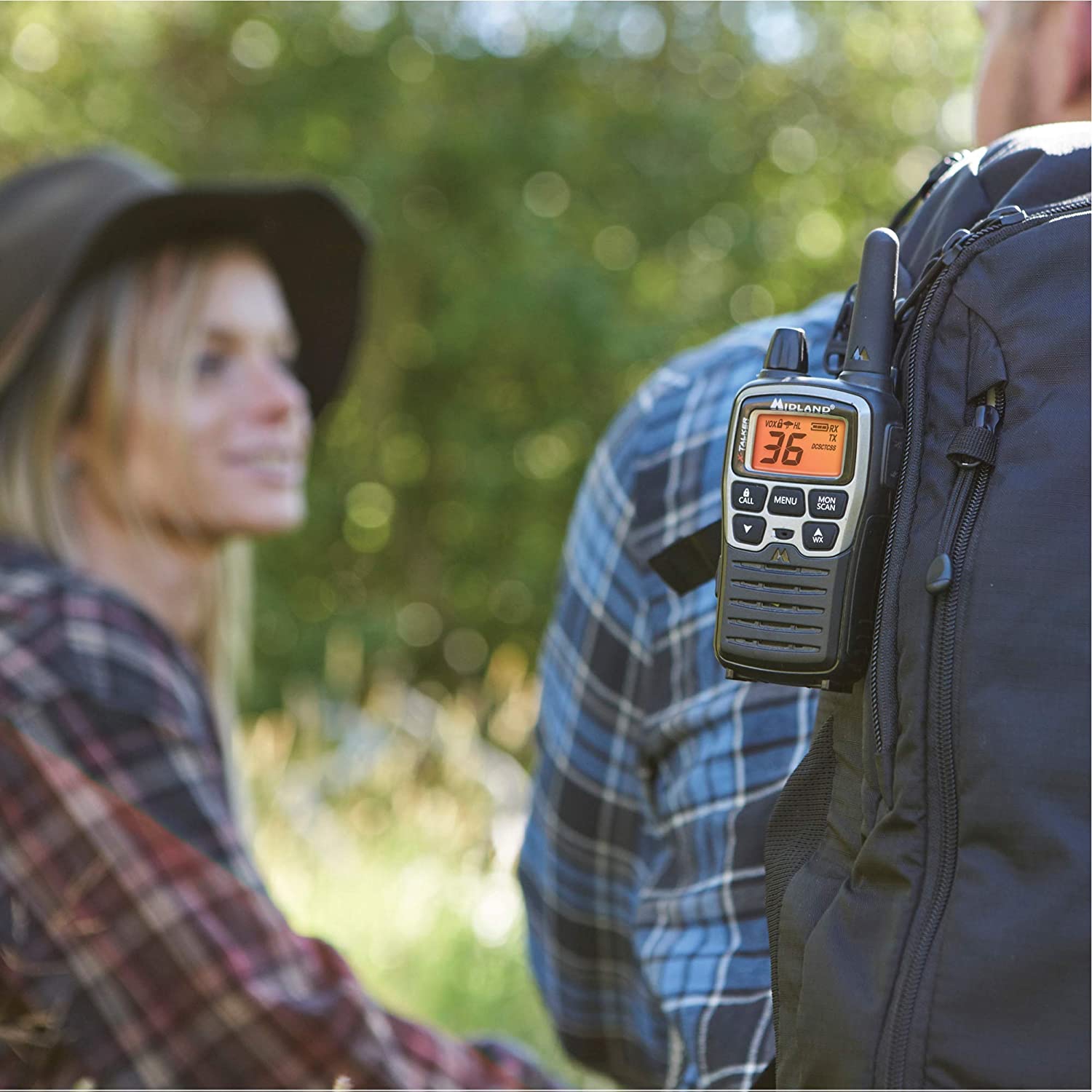 Midland 36 Channel/38 Mile Two Way Radio with 121 Codes, with X Scan-Alert, Battery, Rapid Charge DTC and USB