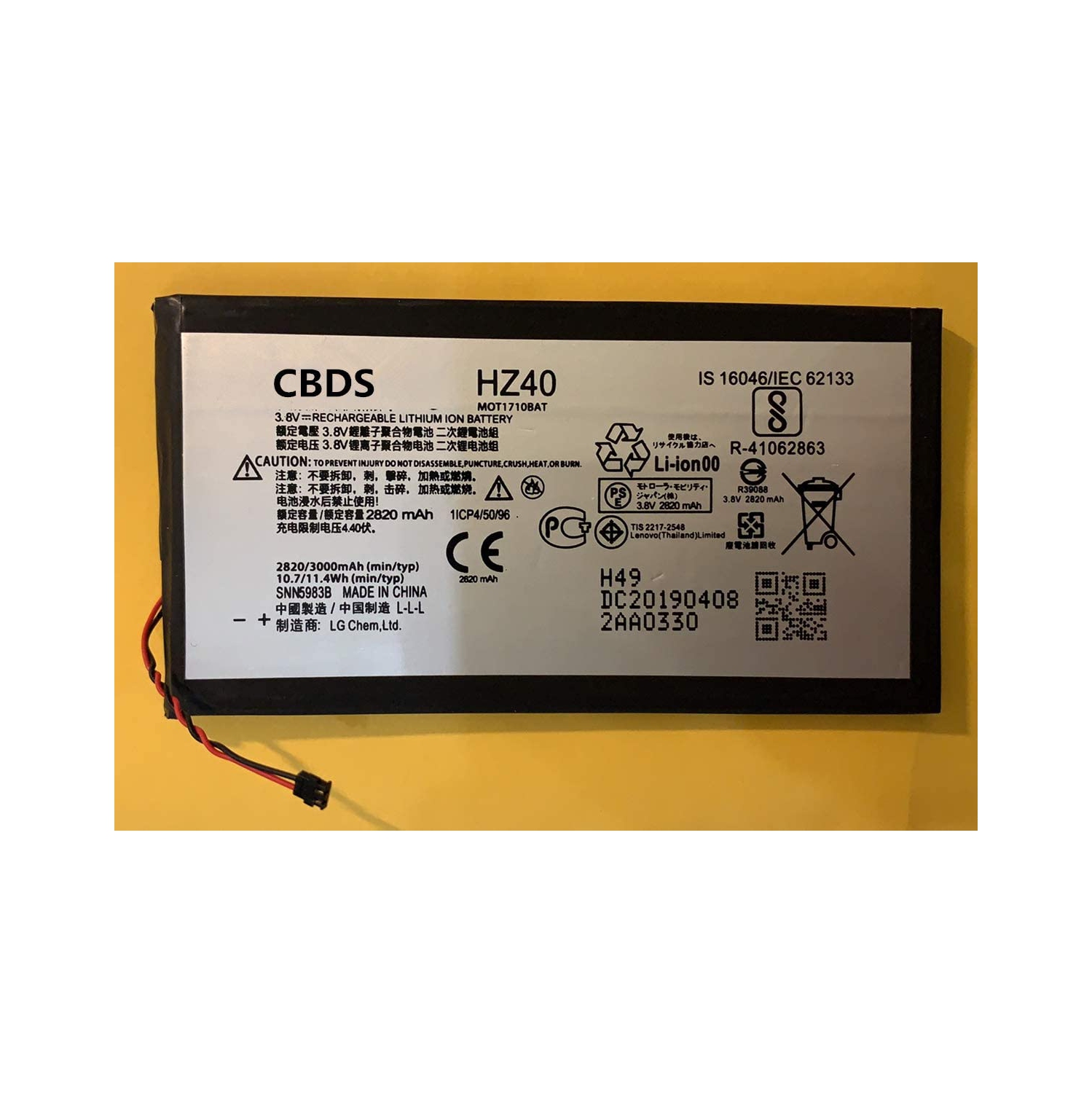 (CBDS) 2820mAh, 10.7 Wh Replacement Battery - Compatible with Motorola Motorola Z2 Play XT1710 XT1710-01 XT1710-02