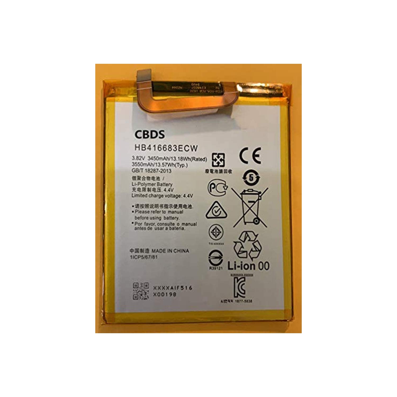 (CBDS) 3450mAh, 13.18 Wh Replacement Battery - Compatible with Huawei Google Nexus 6P HB416683ECW in Non-Retail