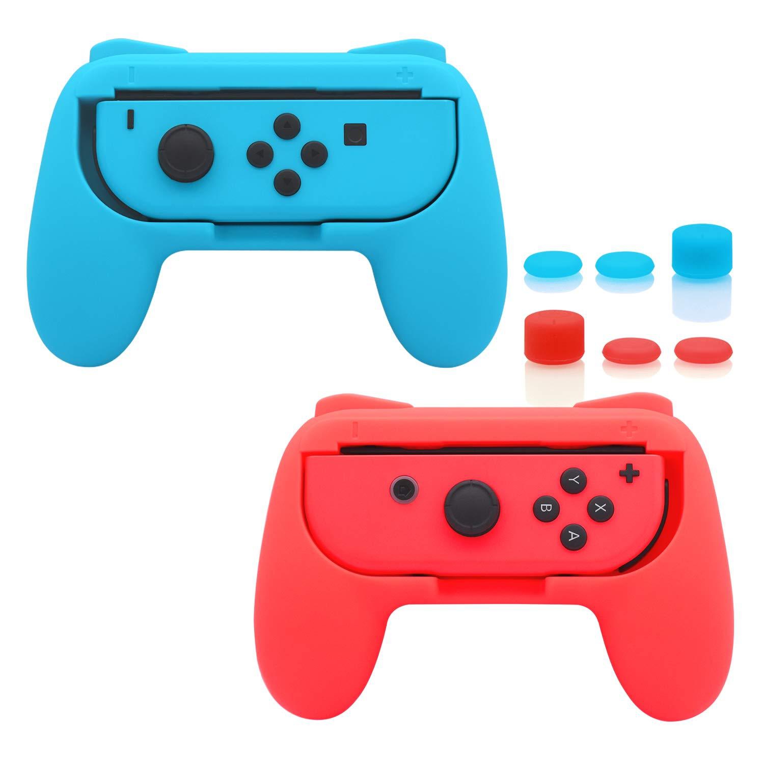 FastSnail Grip Kit for Nintendo Switch Joy-Con Controller (Blue Blue and Red