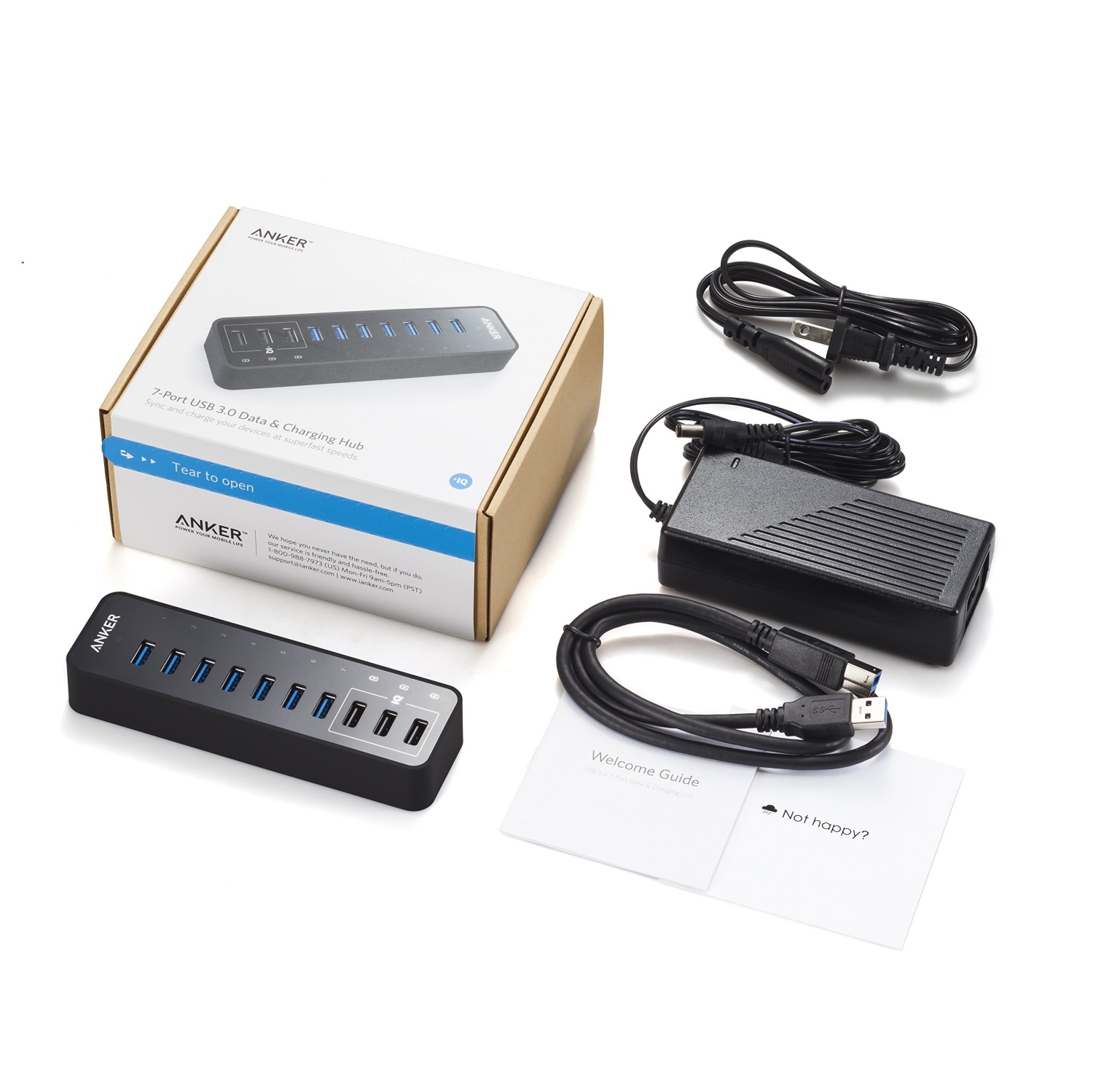 anker 10-port 60w usb 3.0 hub best buy