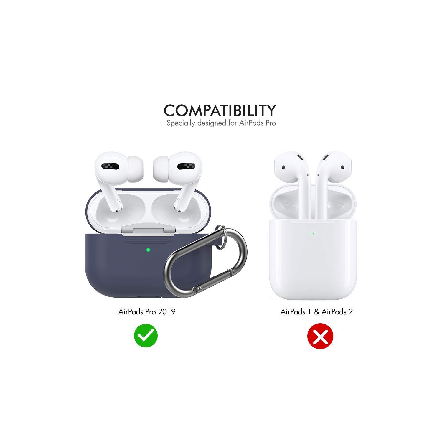 AHASTYLE AirPods Pro Case Protective Cover [Front LED Visible] [Added...