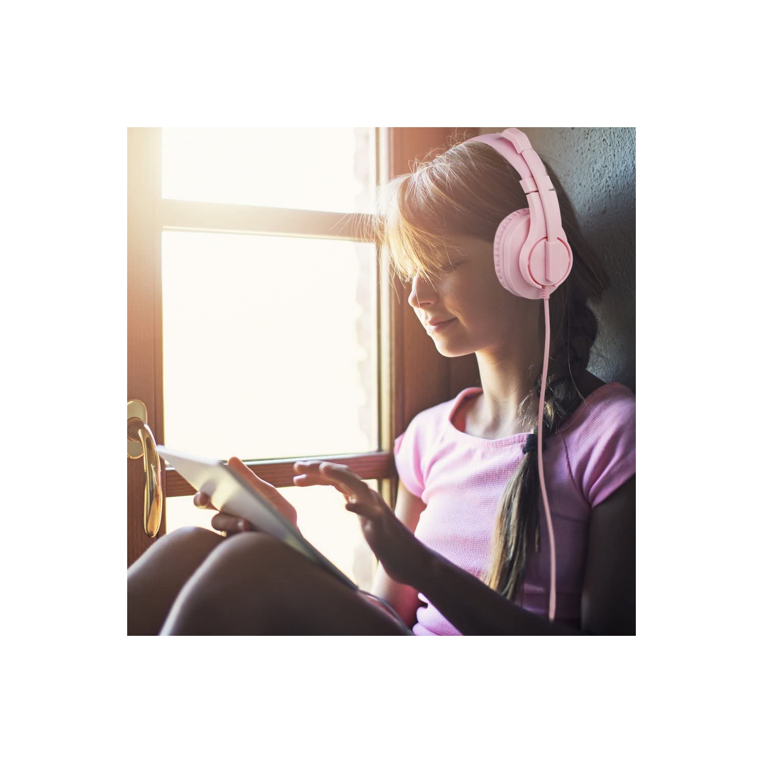 BlueFire – Casque de jeu pour PS4, casque d’écoute stéréo Bass, rose pour enfants