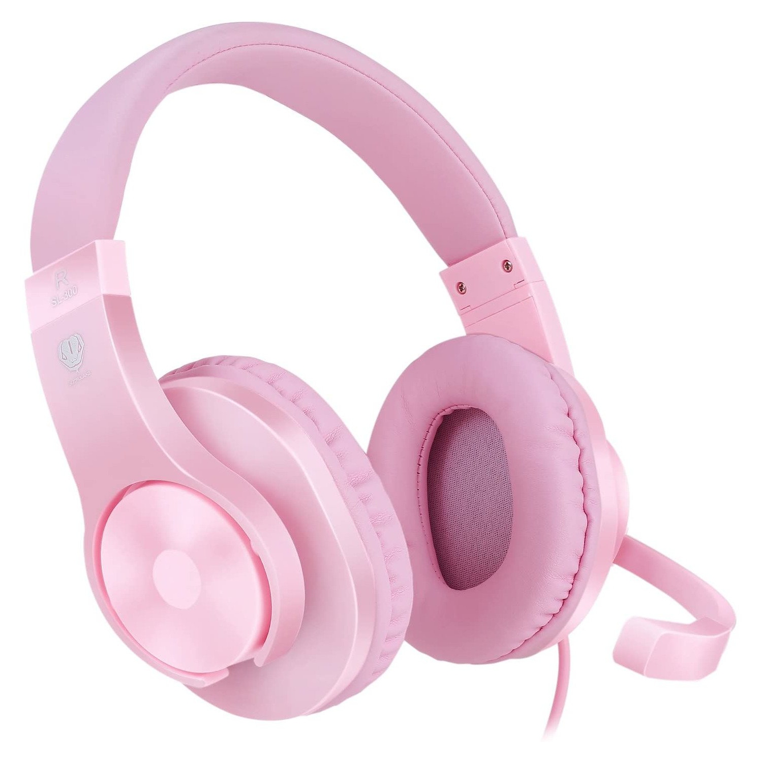 BlueFire – Casque de jeu pour PS4, casque d’écoute stéréo Bass, rose pour enfants