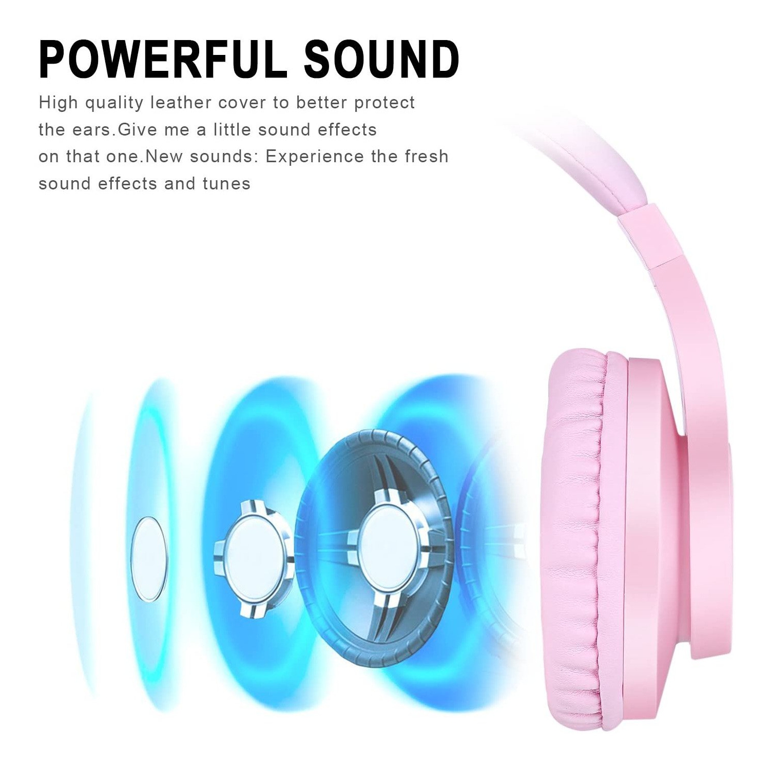 BlueFire – Casque de jeu pour PS4, casque d’écoute stéréo Bass, rose pour enfants