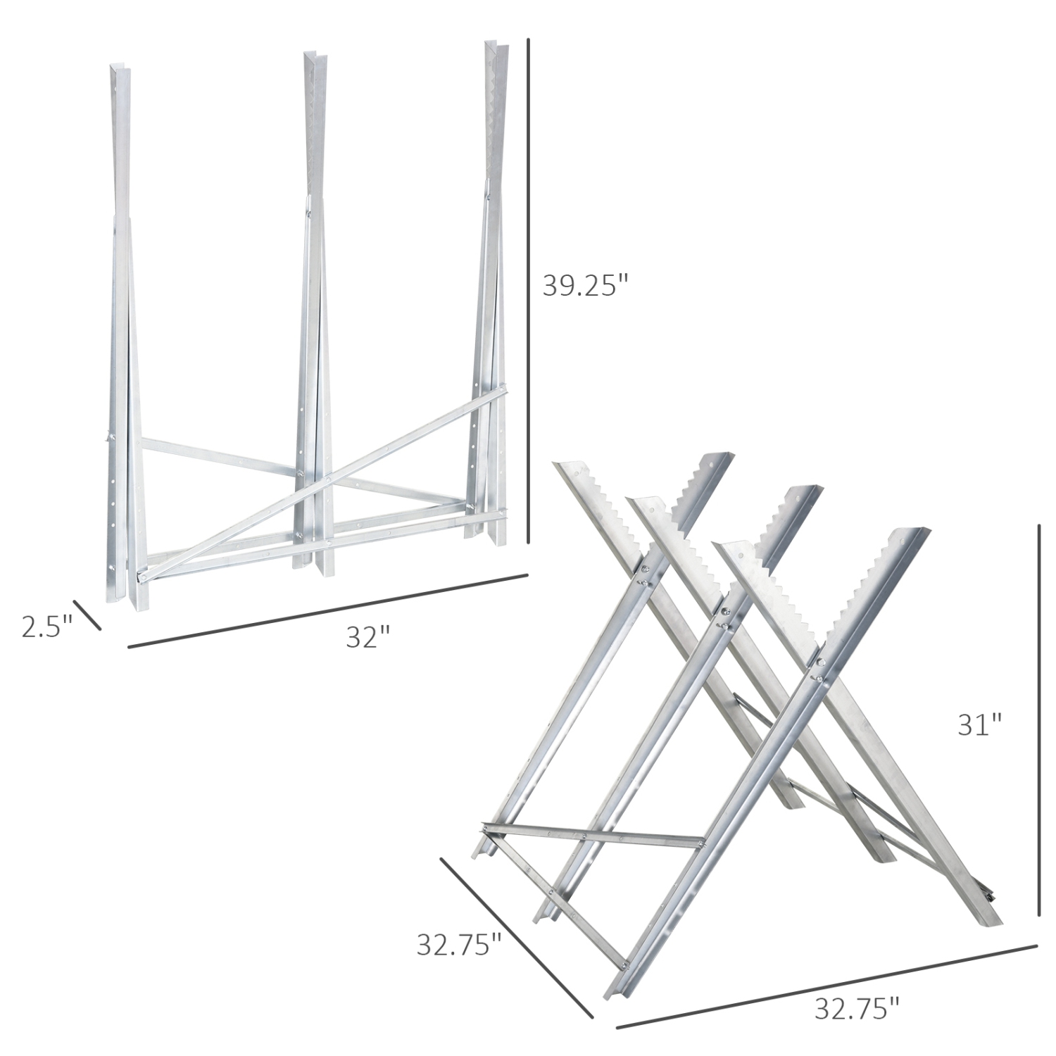 DURHAND Portable Sawhorse Heavy Duty Cutting Stand Steel Adjustable Work Support, Foldable Sawhorse Stand 220 lbs Weight Capacity