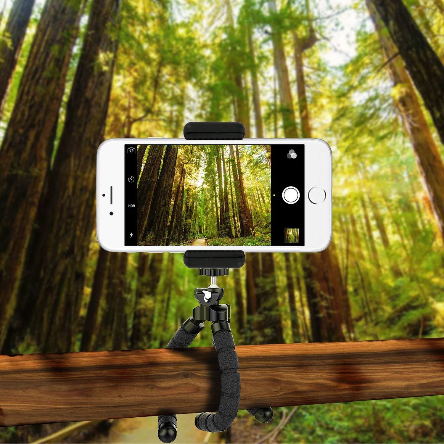 Phone tripod, fushengda Mini Cell Phone Tripod Portable and Adjustable Camera Stand Holder with Bluetooth Remote
