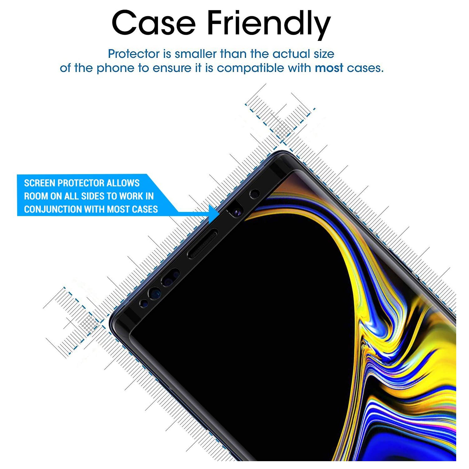 Protecteur d’écran en verre trempé de qualité supérieure de WINGOMART pour Galaxy Note 8 de Samsung - Paquet de 2