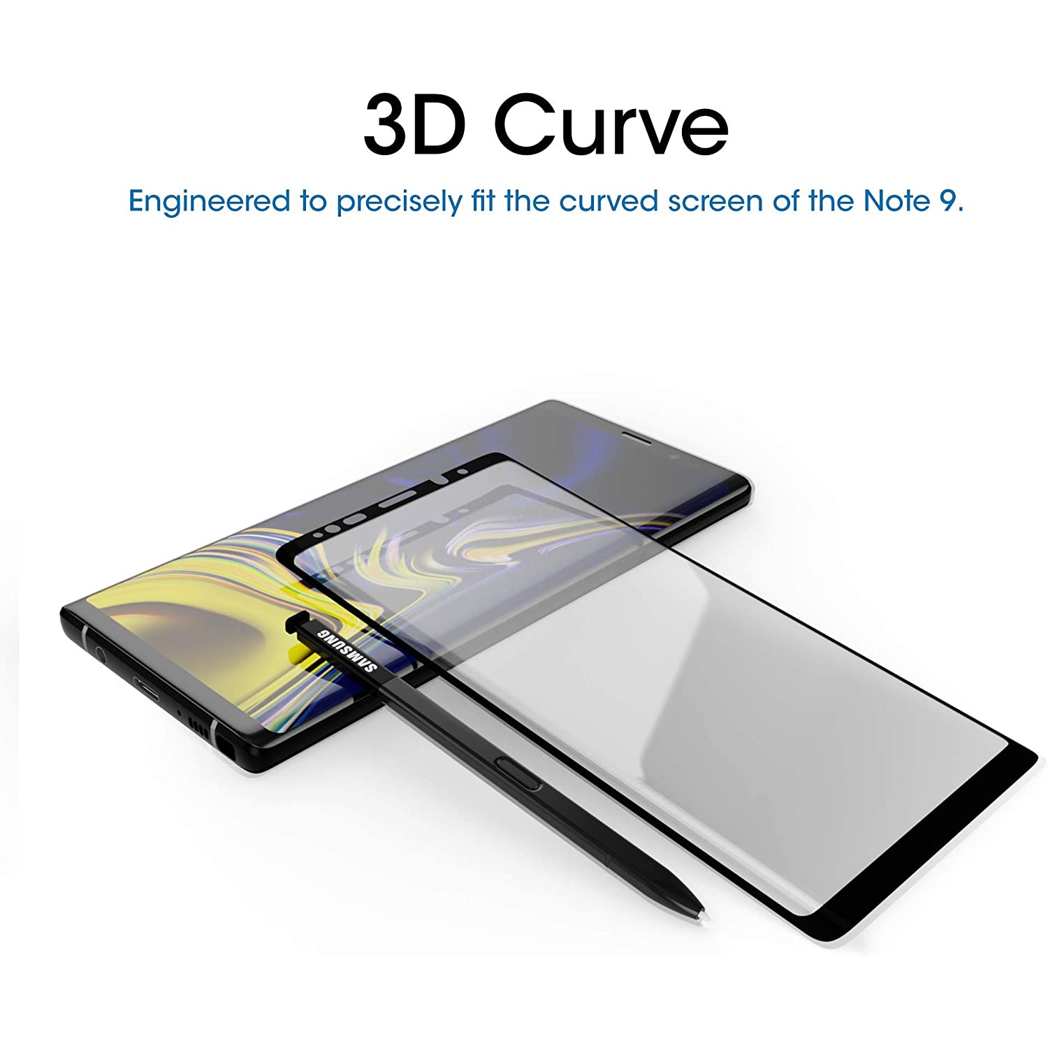 Protecteur d’écran en verre trempé de qualité supérieure de WINGOMART pour Galaxy Note 8 de Samsung - Paquet de 2