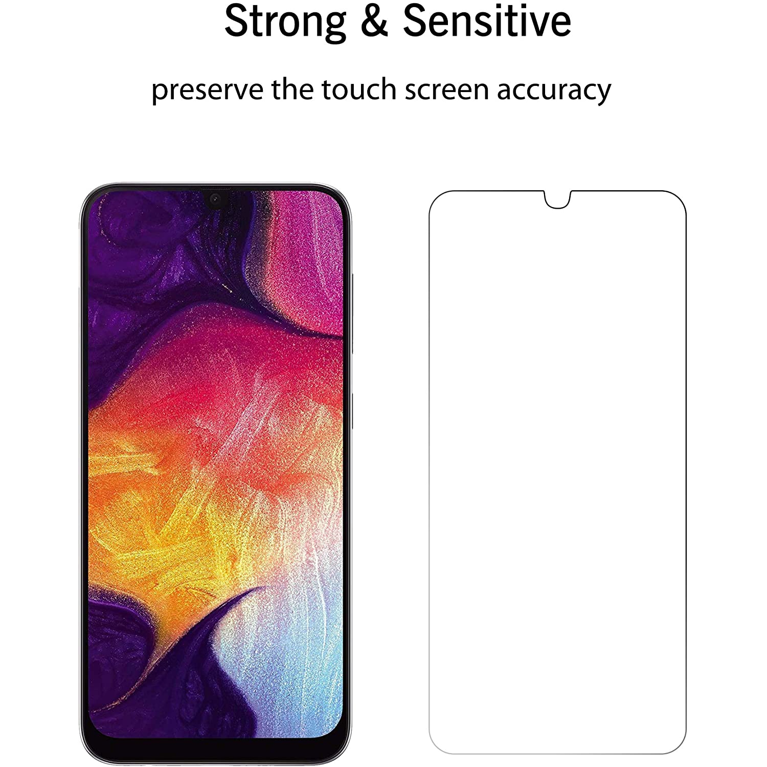 Protecteur d’écran en verre trempé de qualité supérieure de WINGOMART pour Galaxy A30/A20 de Samsung - Paquet de 2