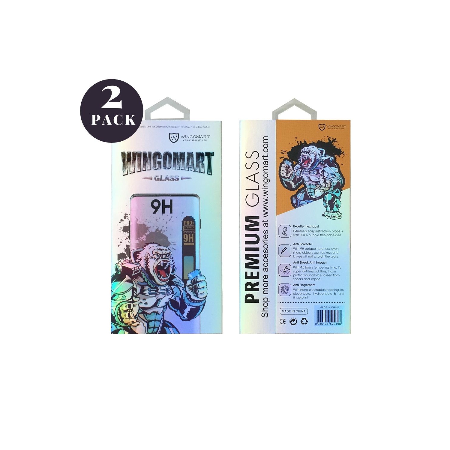 2 Pack of WINGOMART Premium Tempered Glass Screen Protector for Huawei P20