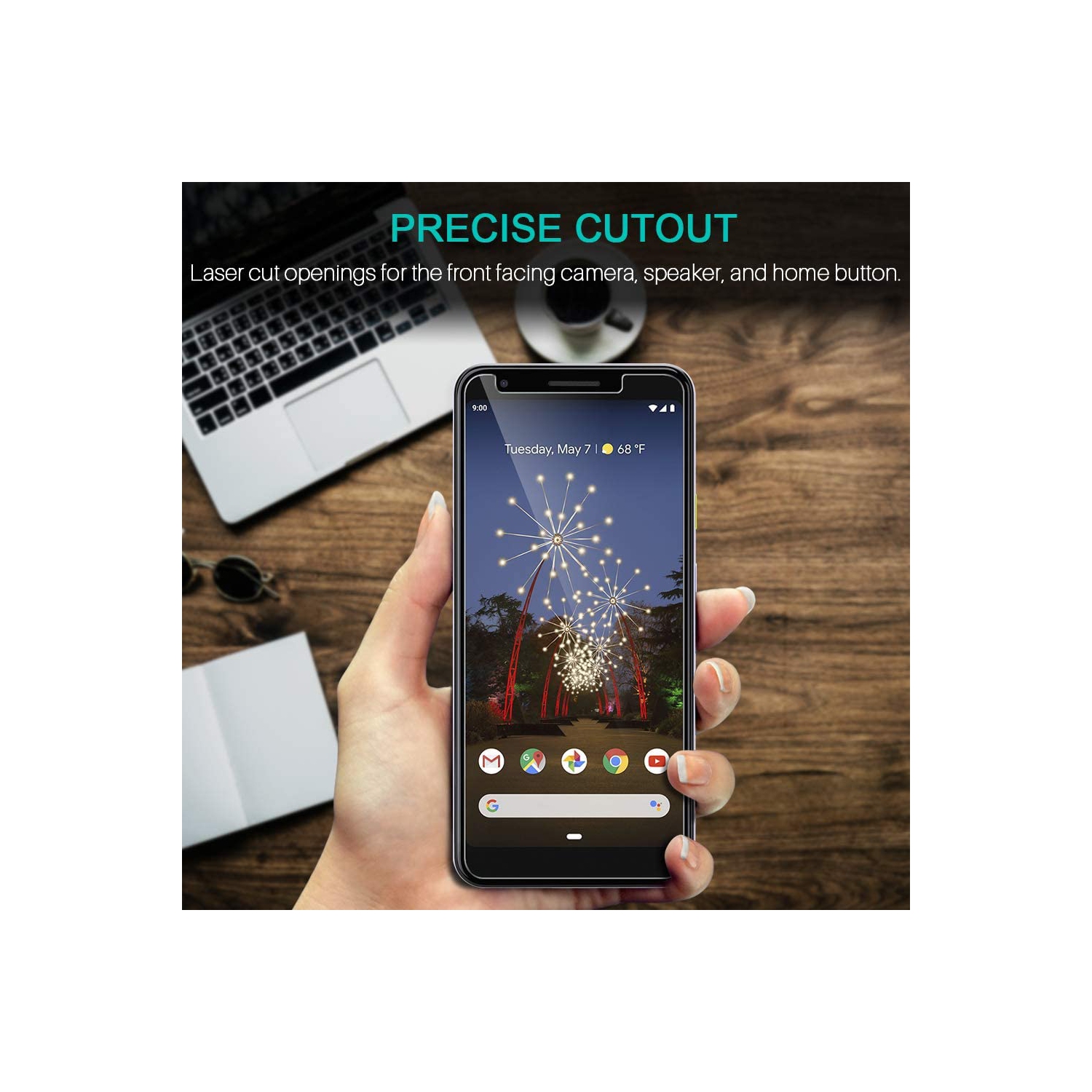 2 protecteurs d’écran en verre trempé de qualité supérieure de WINGOMART pour Pixel 3a XL