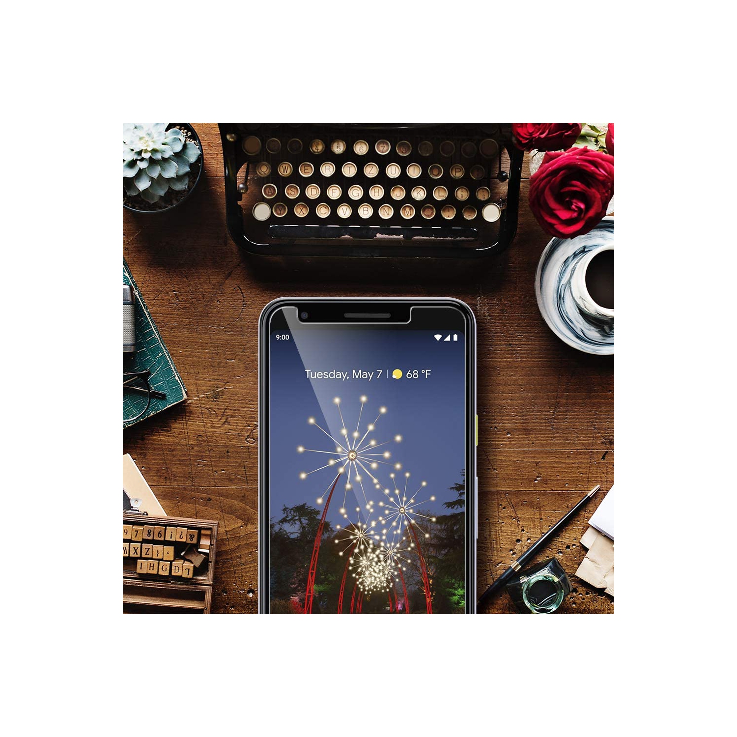 2 protecteurs d’écran en verre trempé de qualité supérieure de WINGOMART pour Pixel 3a XL