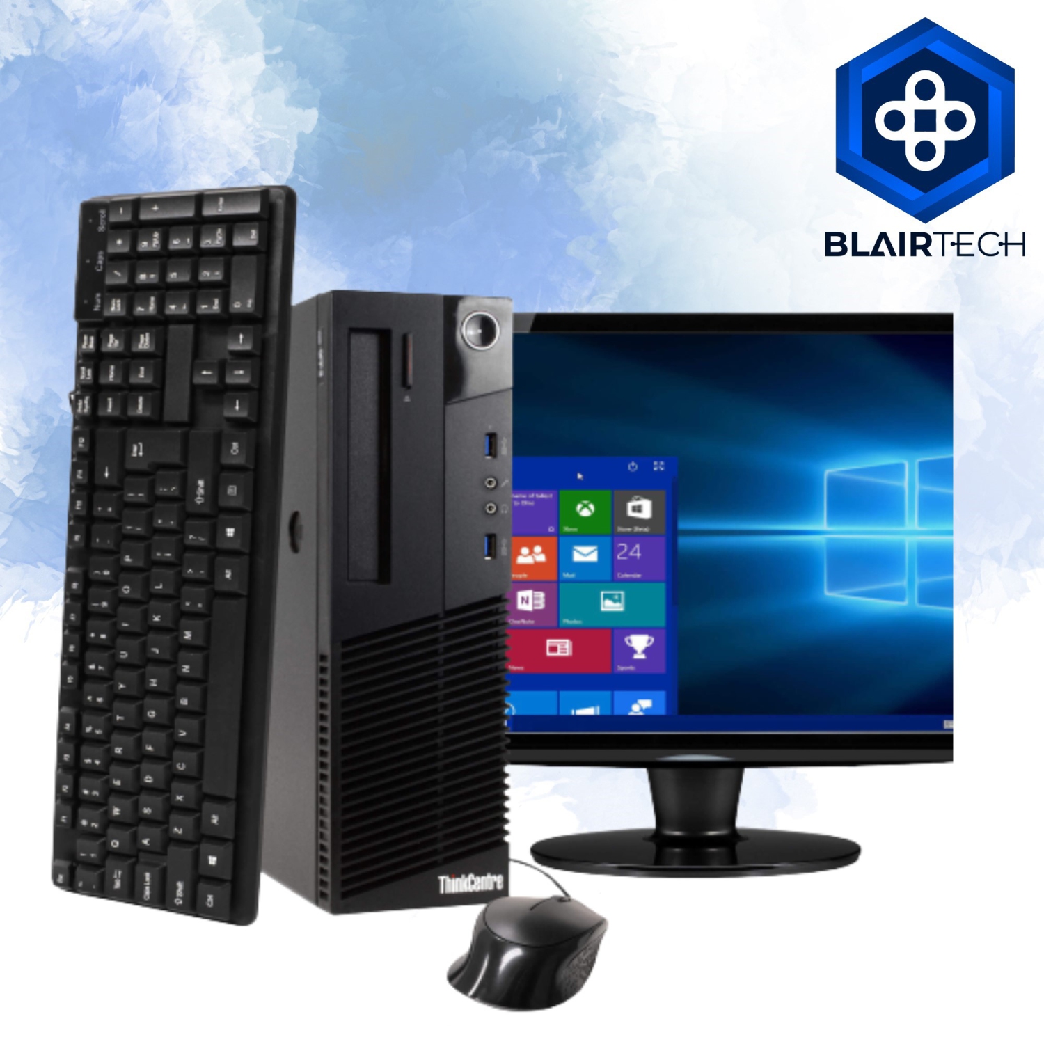 Refurbished (Good) - Lenovo ThinkCentre M93 Desktop Computer with Windows 10 Pro and LCD for Office 22in Monitor