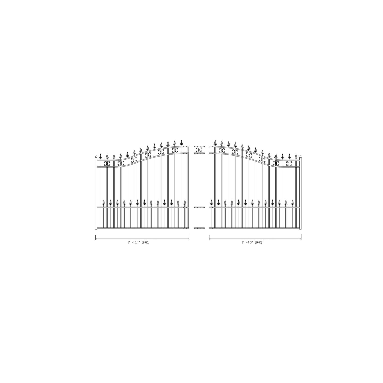 ALEKO DG12STPSSW St.Petersburg Style Single Swing Iron Driveway Gate 12'