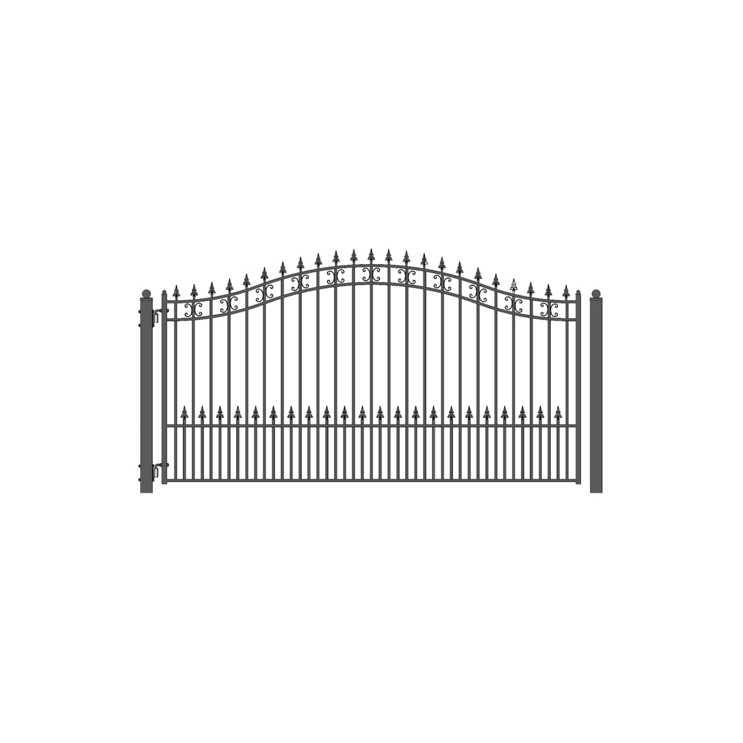 ALEKO DG12STPSSW St.Petersburg Style Single Swing Iron Driveway Gate 12'