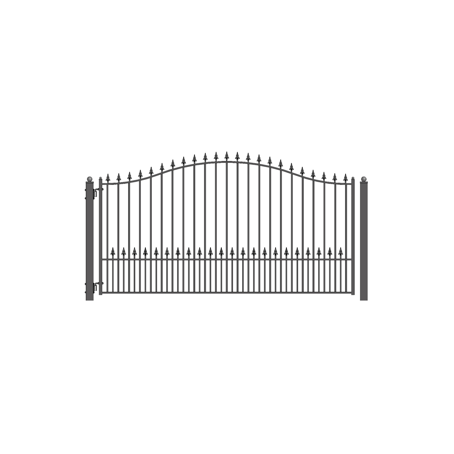 ALEKO DG12MUNSSW Munich Style Iron Single Swing Driveway Gate 12 feet