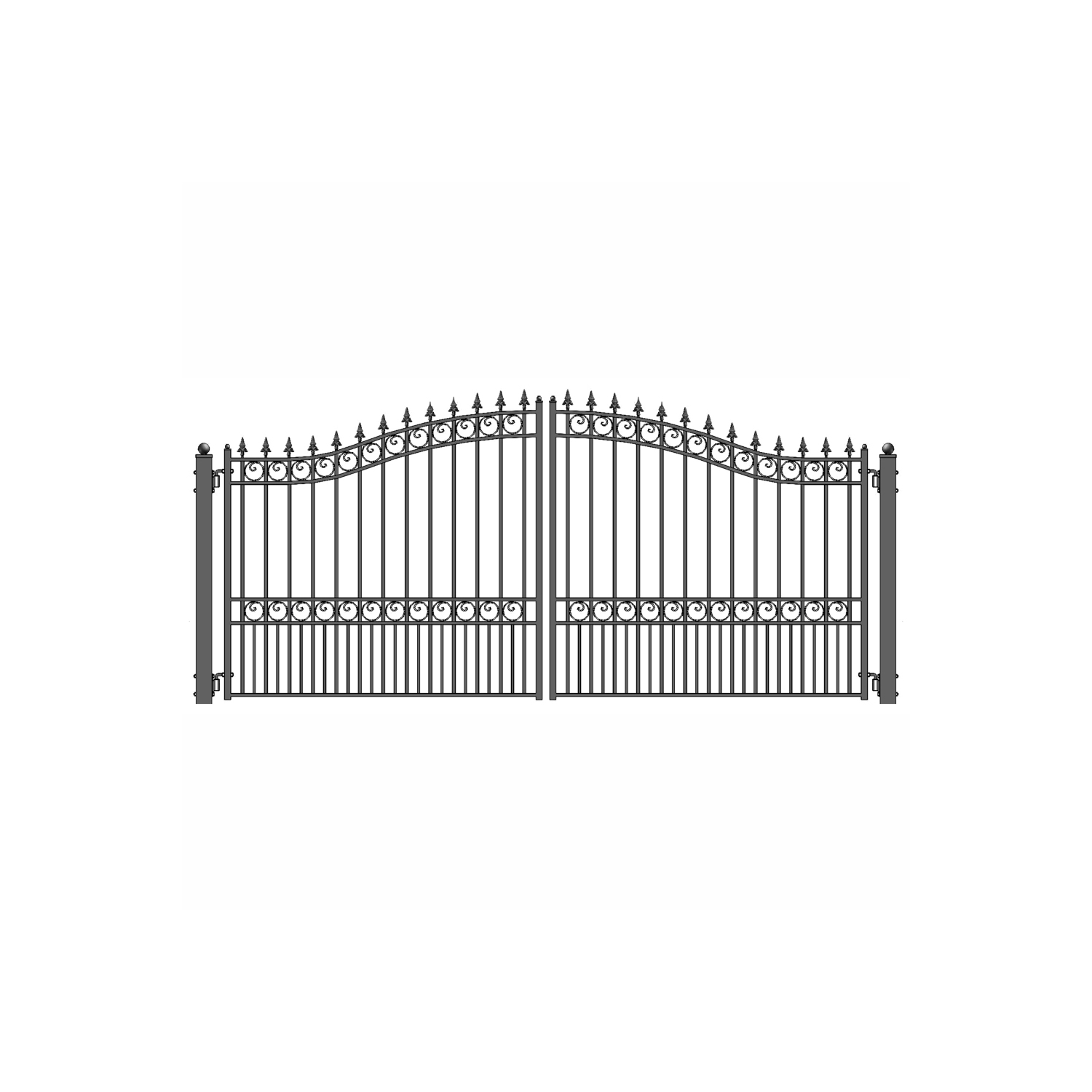 ALEKO DG12LOND London Style Iron Gate 12' Dual Swing Driveway Gate