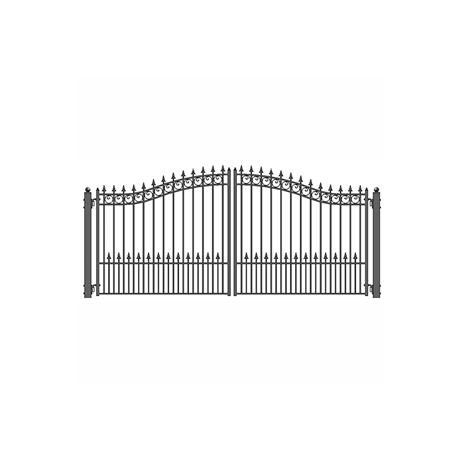 ALEKO DG18PRAD Prague Style Ornamental Iron Wrought Dual 18' Driveway Gate