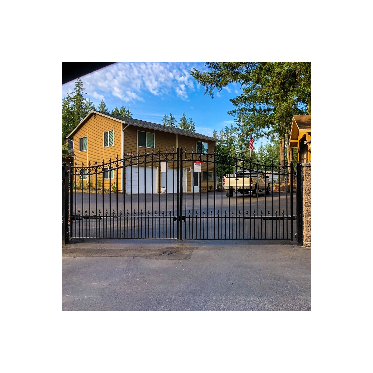 ALEKO DG18PRAD Prague Style Ornamental Iron Wrought Dual 18' Driveway Gate