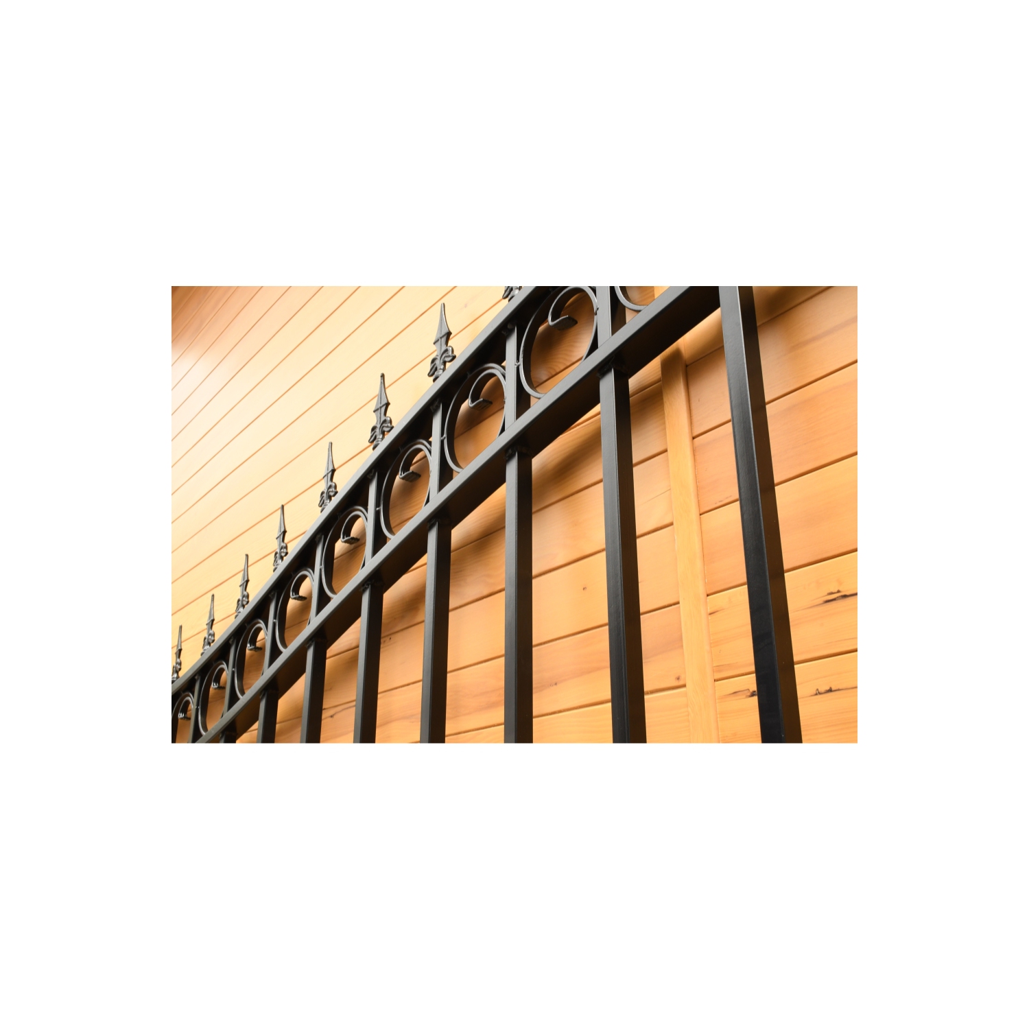 ALEKO DG12PRASSW Prague Style Iron Wrought Single Swing Driveway Gate 12'