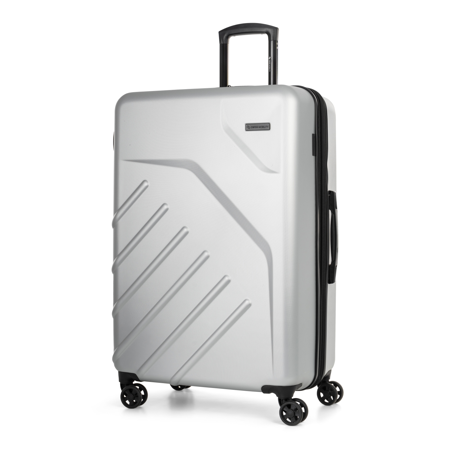 silver hard luggage