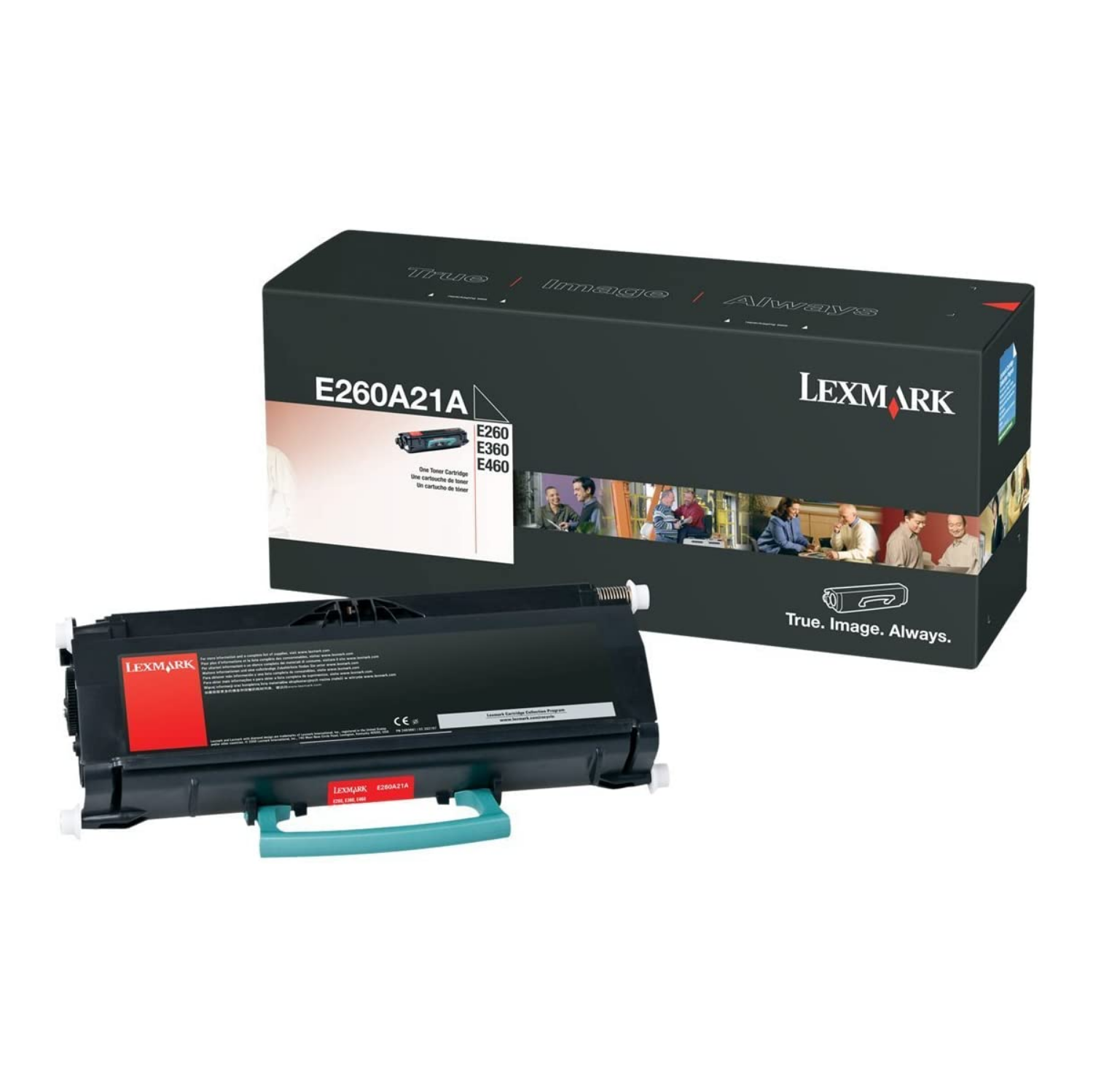 Cartouche d’encre en poudre noire originale E260A21A de Lexmark. Pour : E260, E360, E460