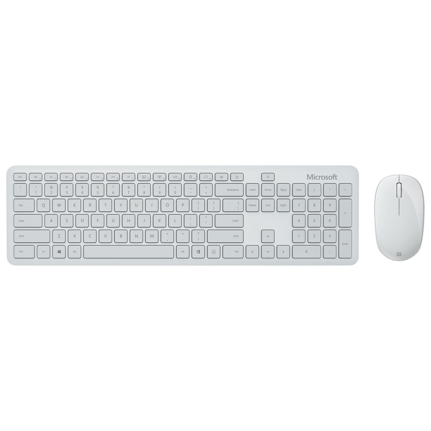 Microsoft Bluetooth Red Tracking Desktop Keyboard & Mouse Combo (QHG-00031) - Grey - English