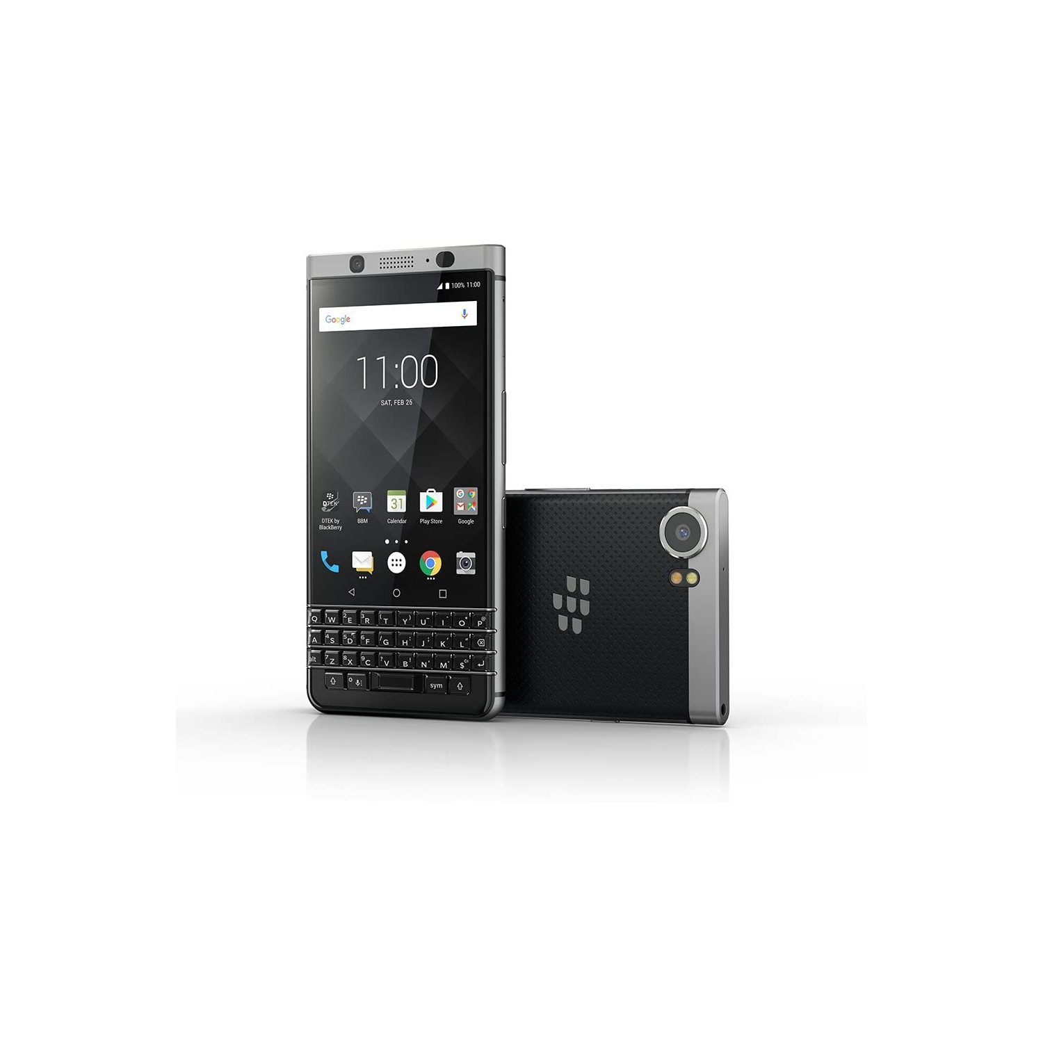 Téléphone intelligent Android déverrouillé BlackBerry KEYone 4G LTE, 32 Go - Boîte ouverte - Argenté