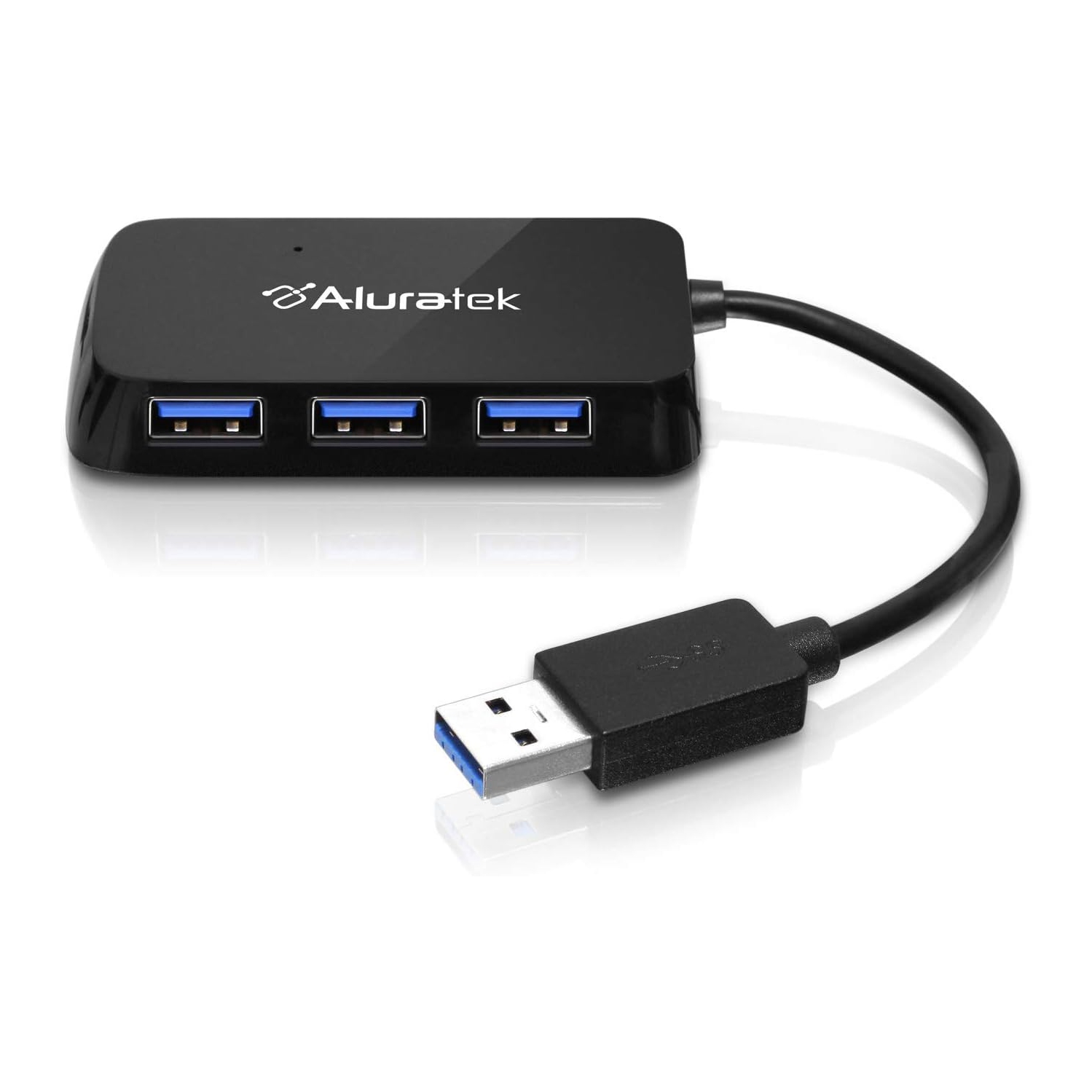 Aluratek 4-Port USB 3.0 SuperSpeed Hub with Attached Cable