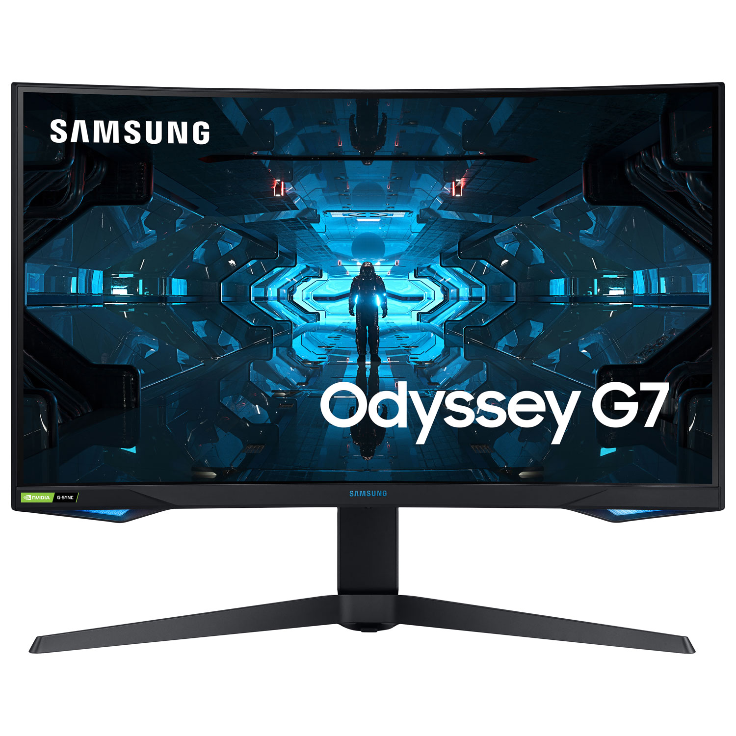Samsung Odyssey G7 27" WQHD 240Hz 1ms GTG Curved VA LED G-Sync Gaming Monitor (LC27G75TQSNXZA) - Black