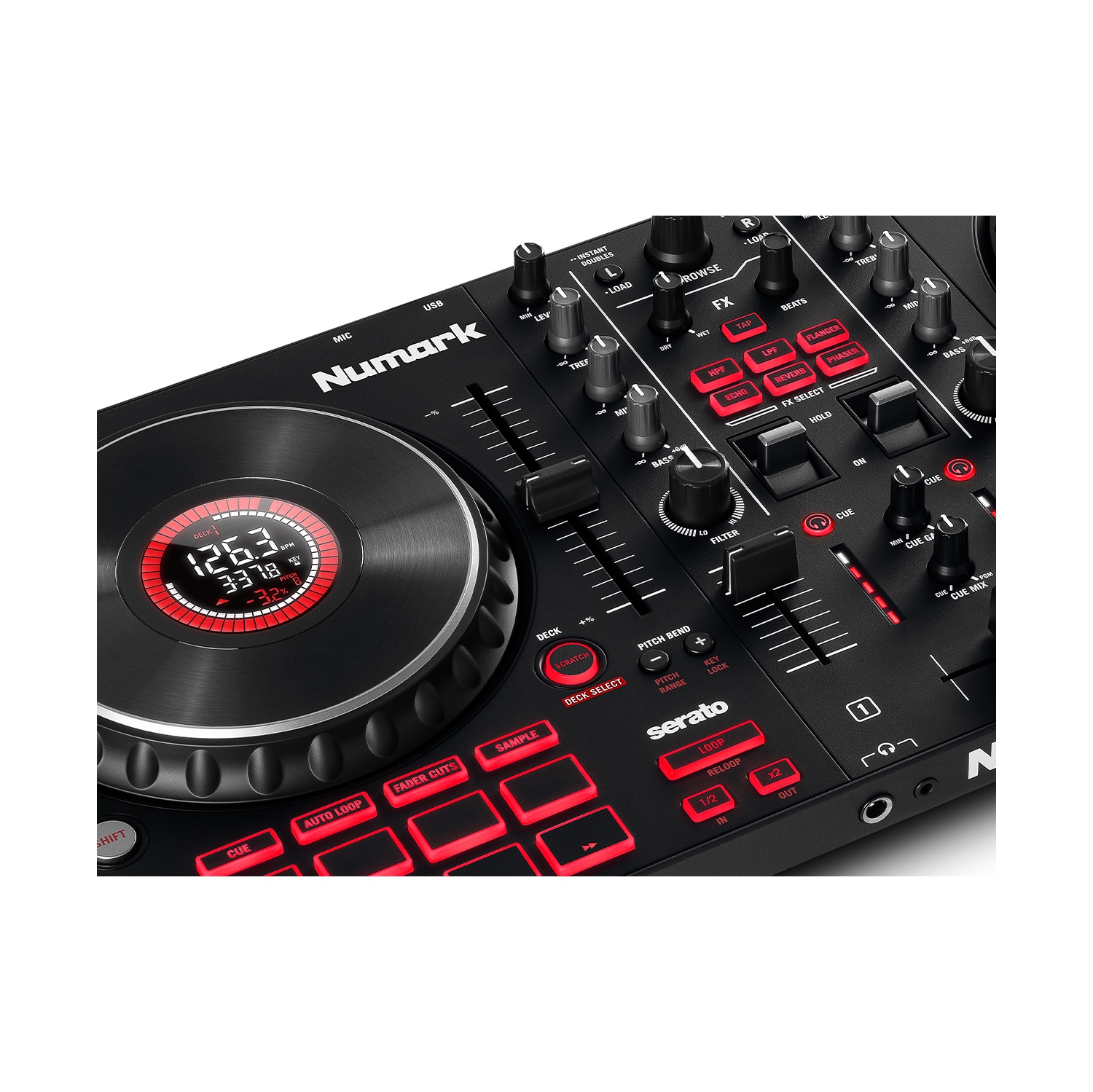 Numark Mixtrack Platinum FX 4-Deck DJ Controller with Jog Wheel