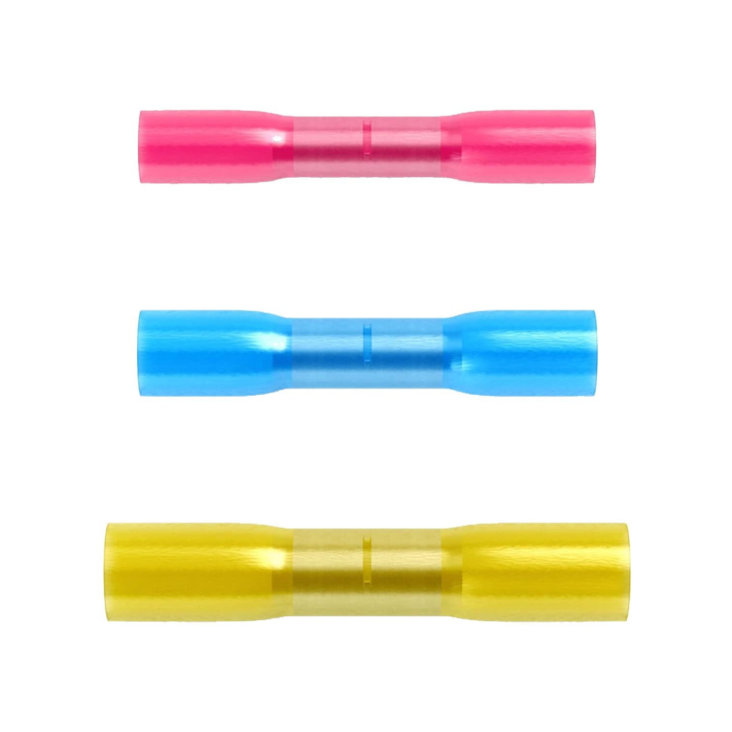 Ensemble de 100 connecteurs bout-à-bout thermorétractables, étanches, étanches et étanches, cosses à sertir pour fils électriques, calibre 10-22 AWG