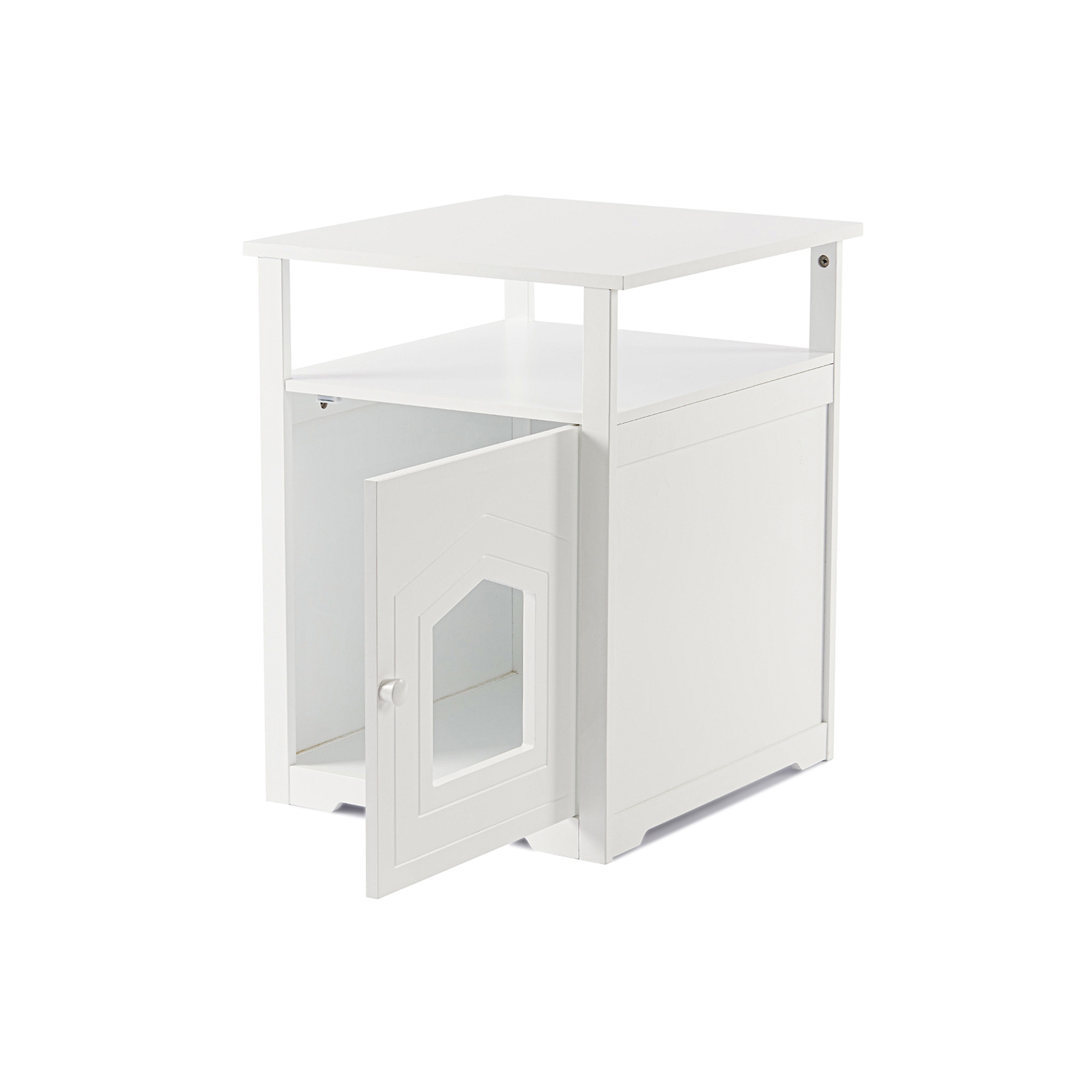 Meuble pour chats, table de chevet décorative Cat House, table de bout dissimulée, caisse intérieure pour animaux de compagnie avec table