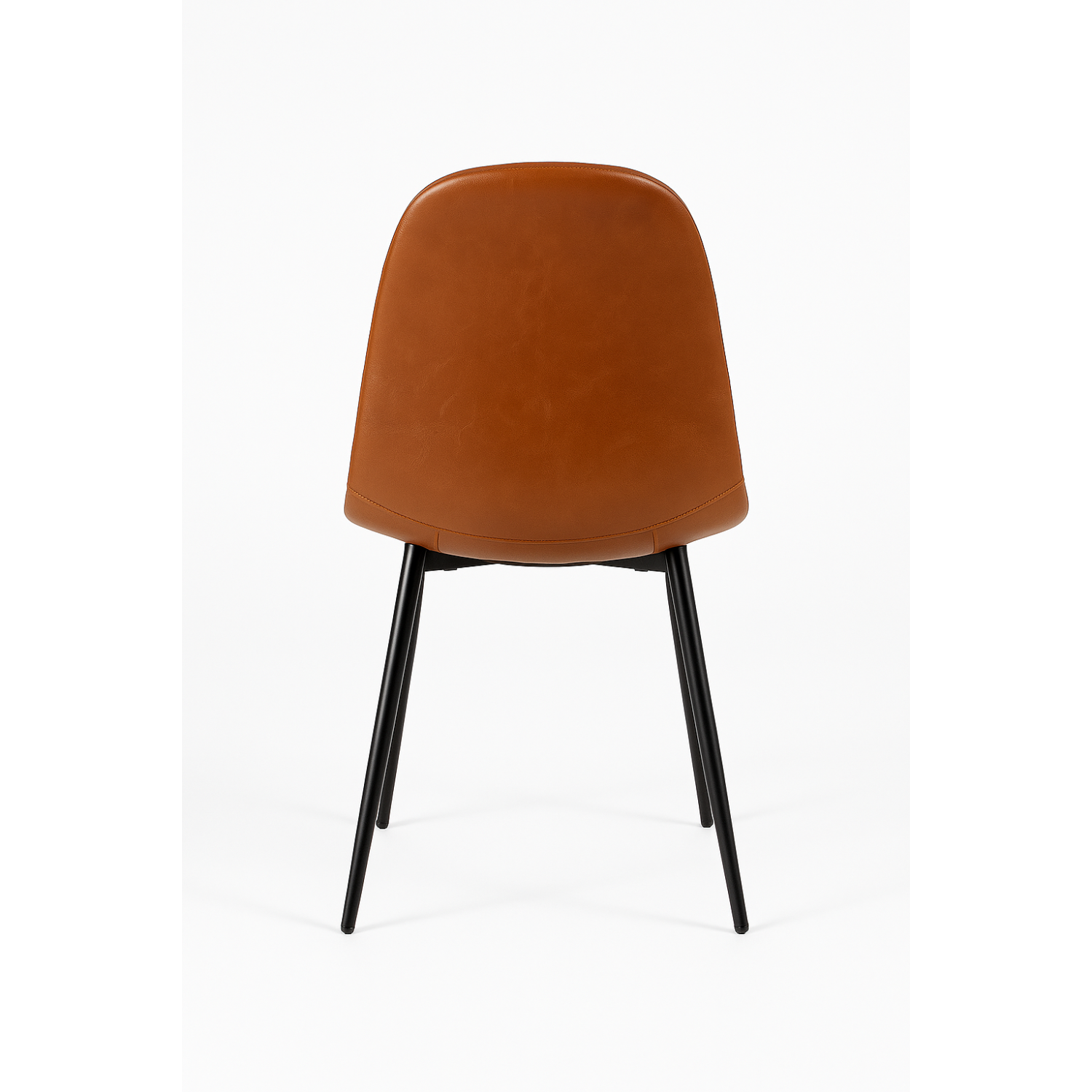 Nicer Furniture – Chaise d'appoint de salle à manger en cuir reconstitué brun, ensemble de 4