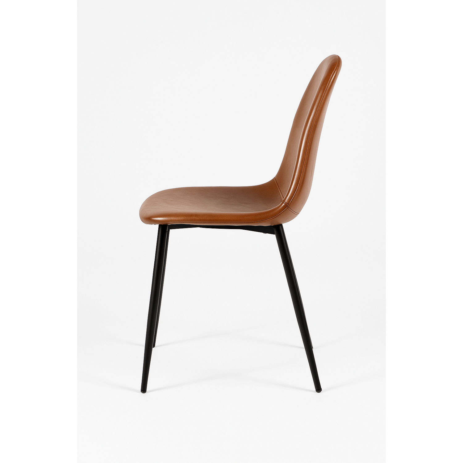 Nicer Furniture – Chaise d'appoint de salle à manger en cuir reconstitué brun, ensemble de 4