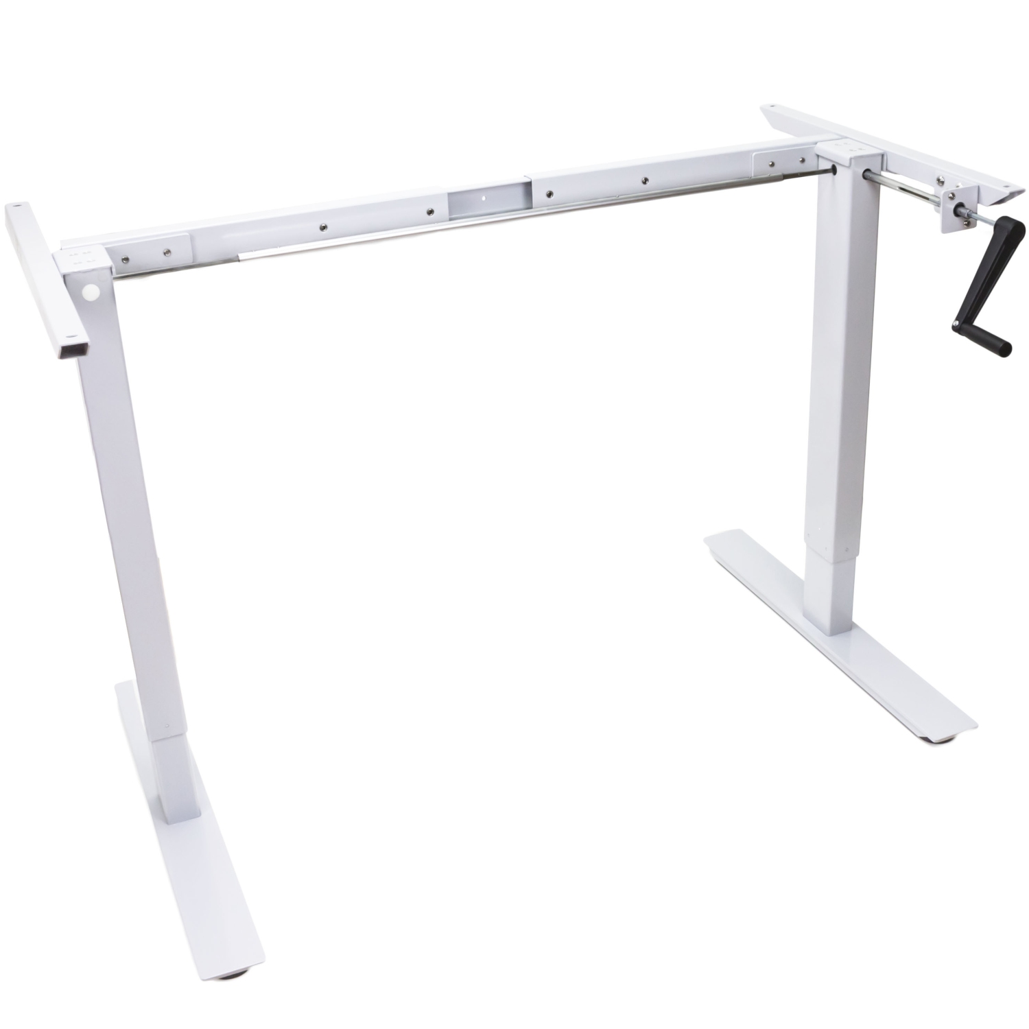 Standing Desk, Manual Crank Adjustable Height Sit-Stand Frame (White)