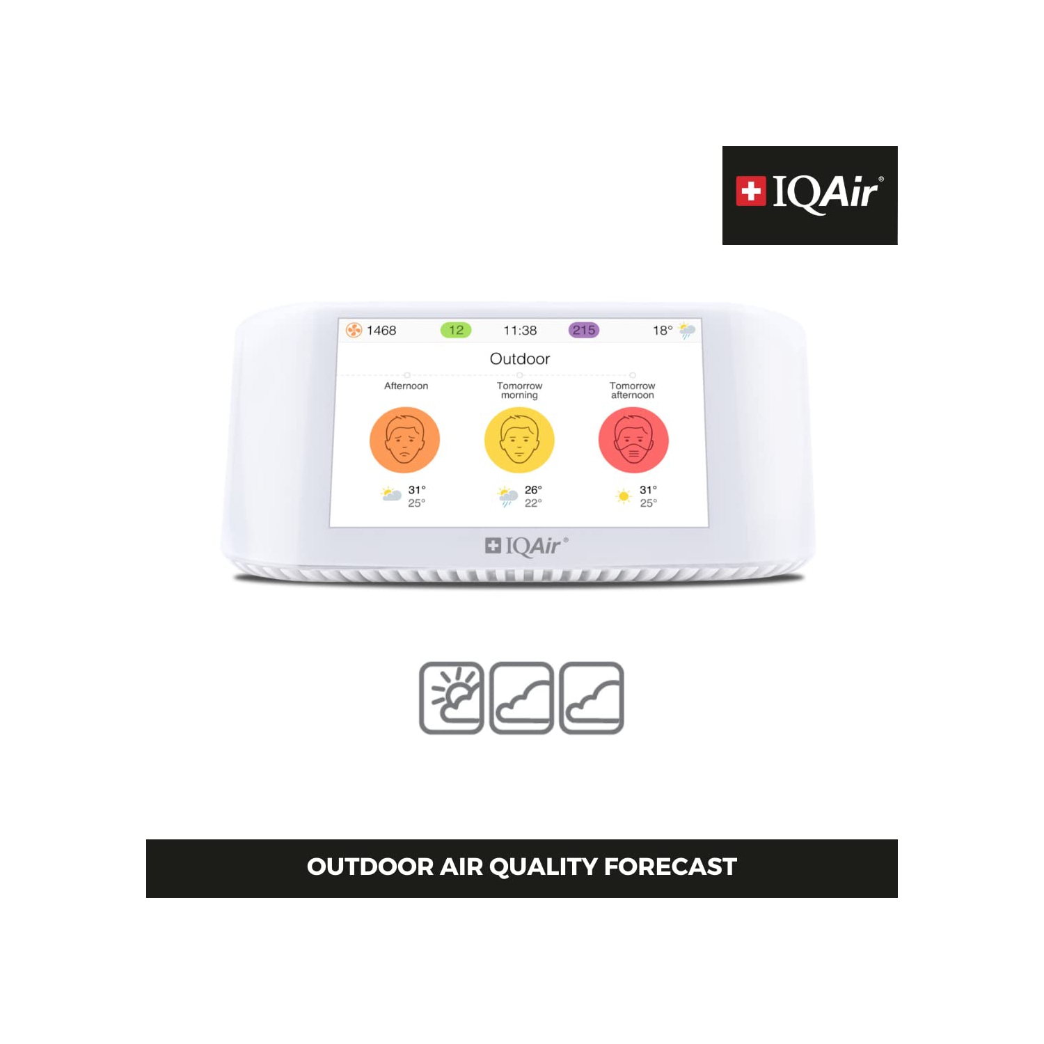 IQAir AirVisual Pro Air Quality Monitor for PM2.5, CO2, AQI, Temperature, and Humidity, Real-Time Air Quality
