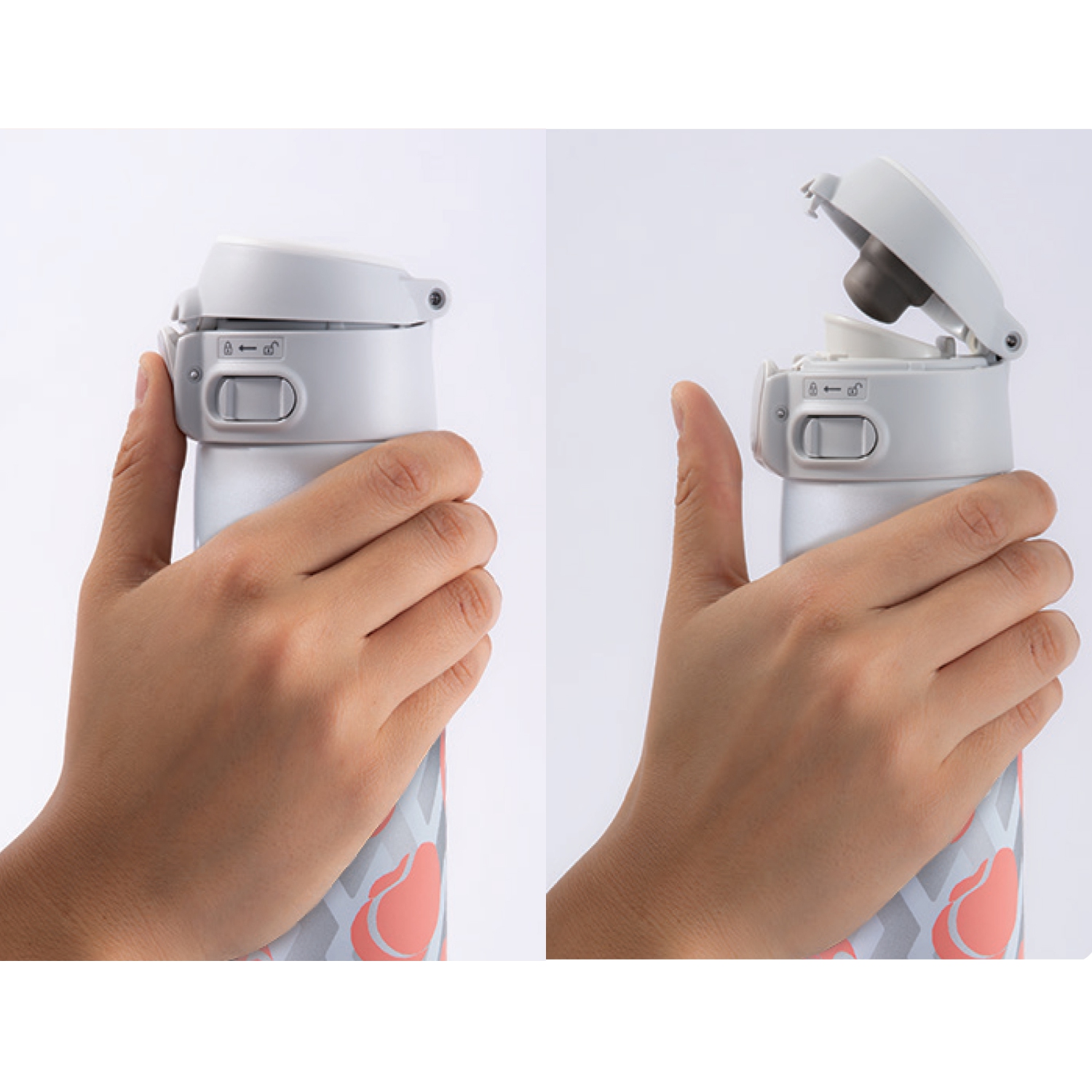 Bouteille d’eau en acier inoxydable de 16 oz à ouverture rabattable Hana + Kana de Zojirushi - Rose