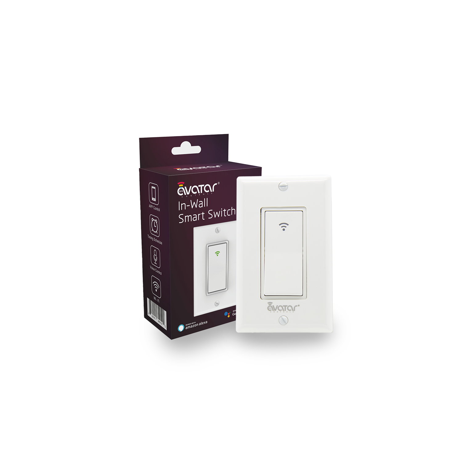Avatar Controls In-Wall Smart Wifi Light Switch Fireproof Remote Control