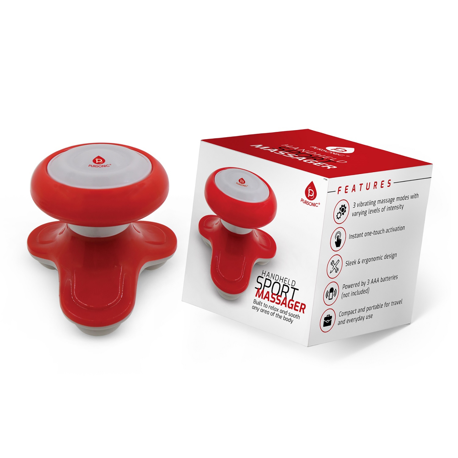 Pursonic Handheld massager - Red